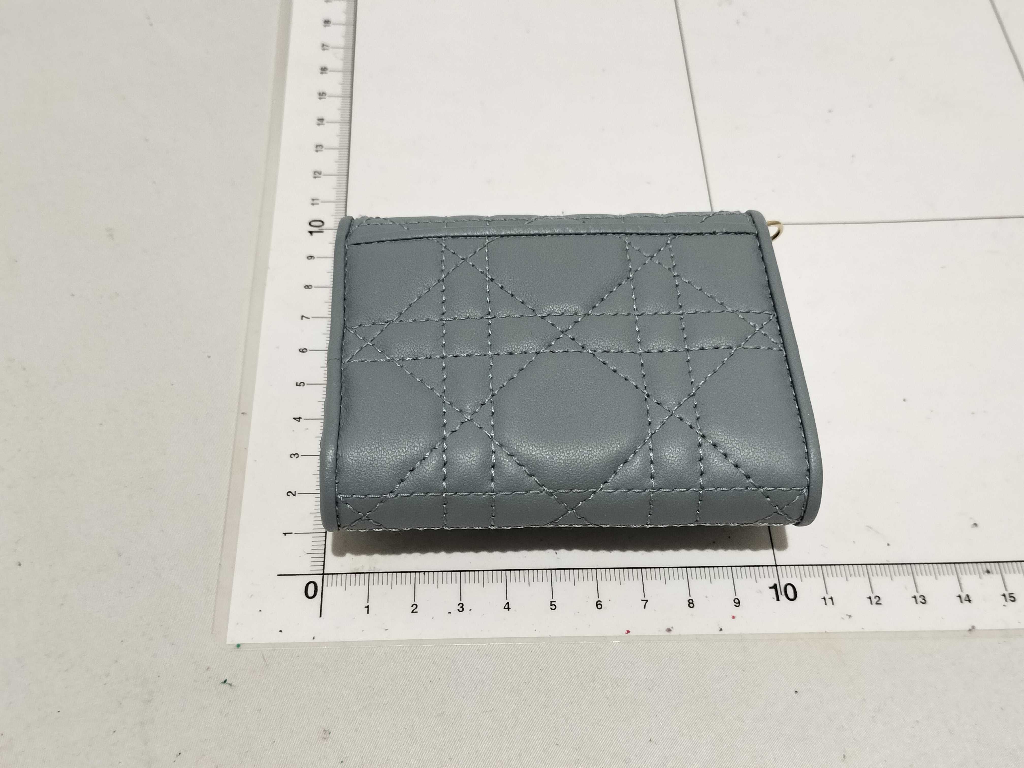 Christian Dior Lady Dior Lotus Wallet in Gray Cannage Lambskin