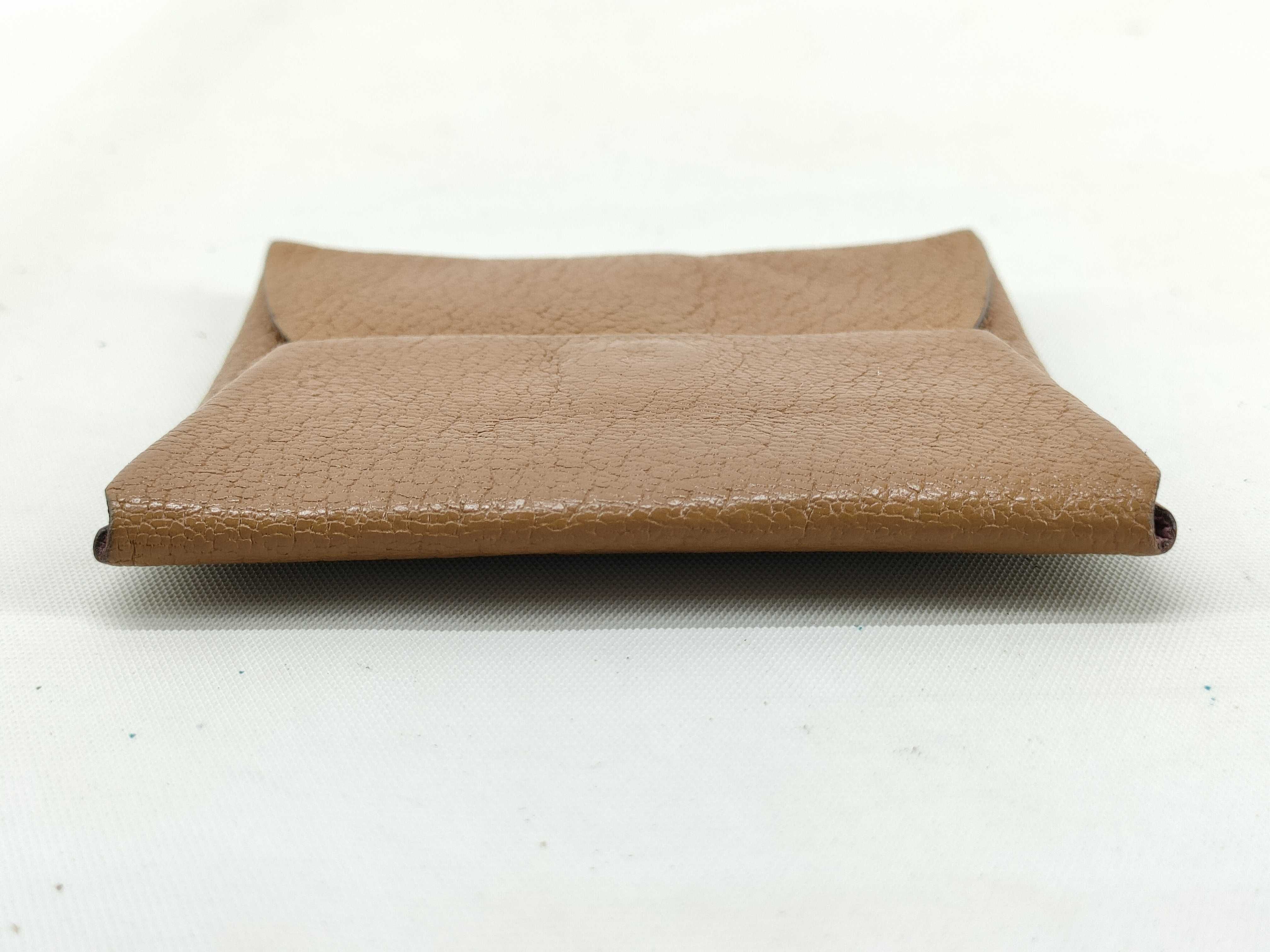 Hermes Bastia Verso Grained Leather Coin Purse