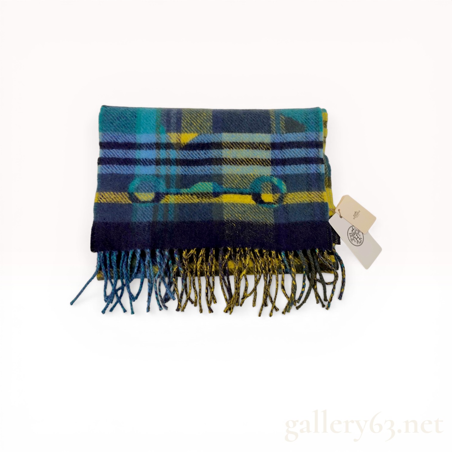 Hermes Men's Cashmere Tartan Scarf