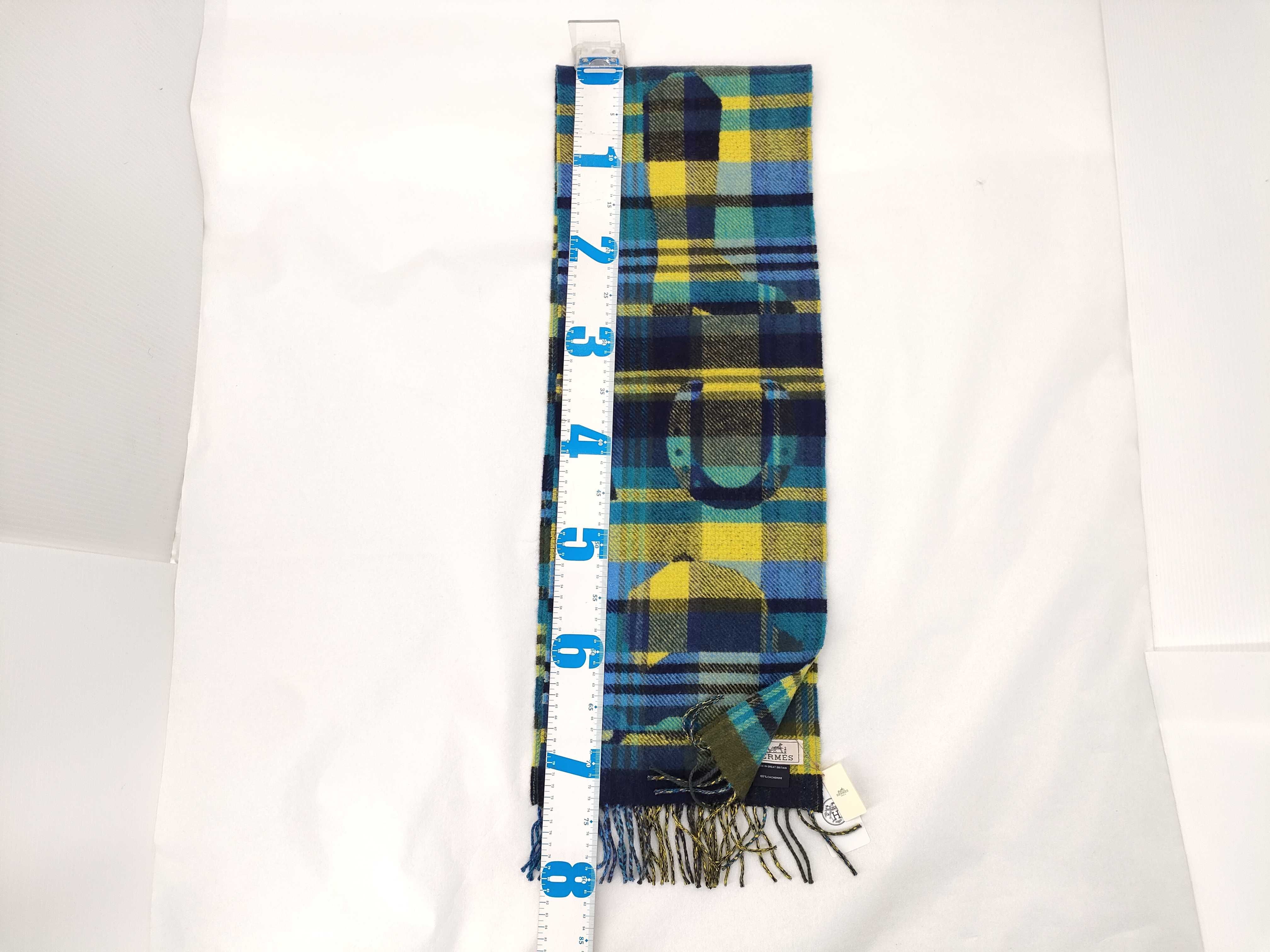 Hermes Men's Cashmere Tartan Scarf