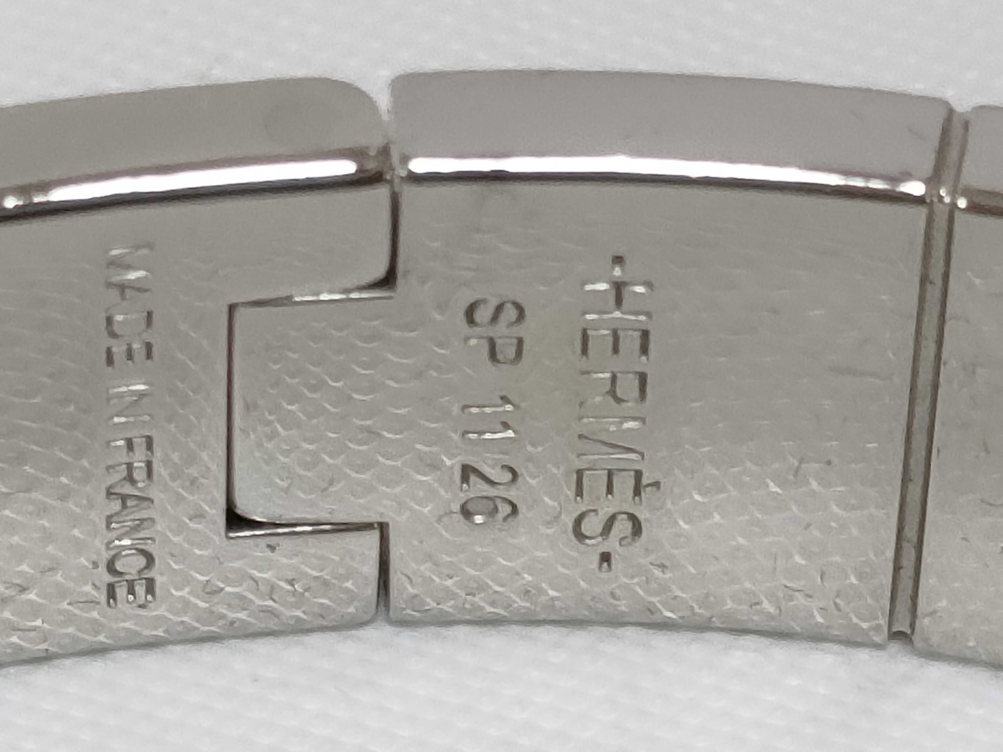 Hermes Tenues de Jour Enamel Hinged Bangle Bracelet