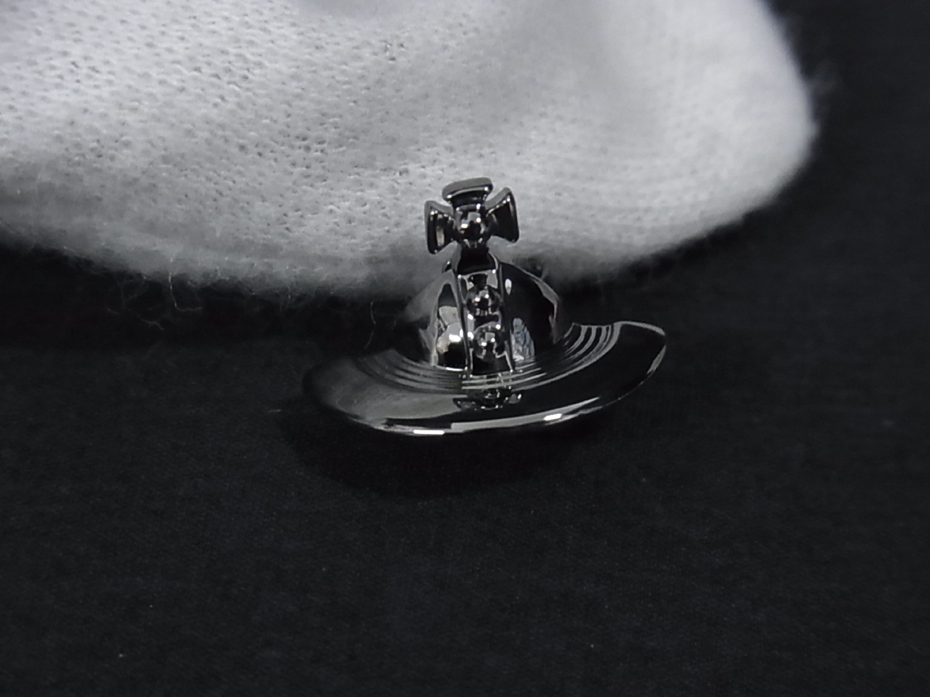 A Pair of Vivienne Westwood Petite Orb Gunmetal Tone Stud Earrings
