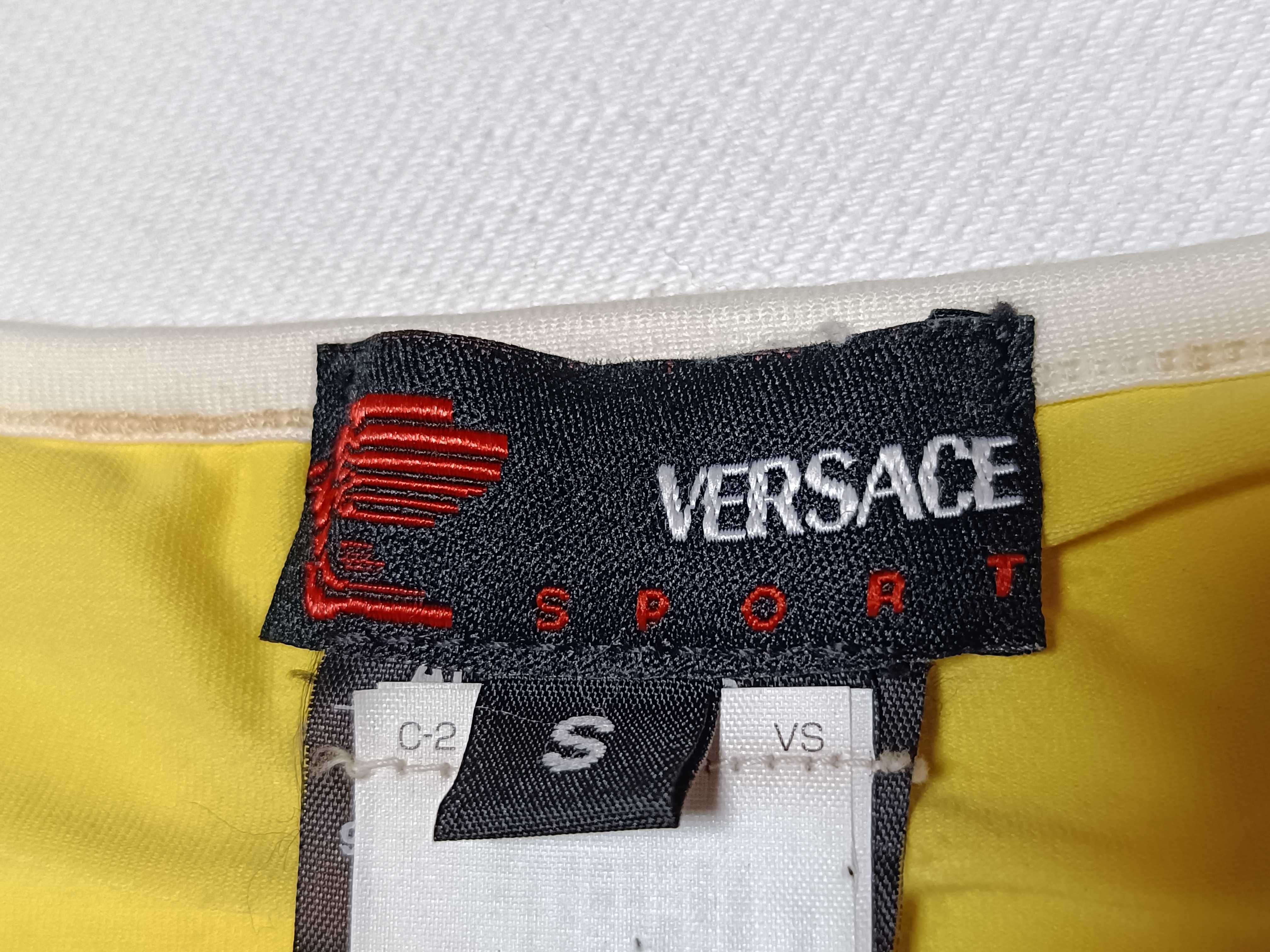 Versace Sport Layered Mesh Graphic Long Sleeve Top Size S