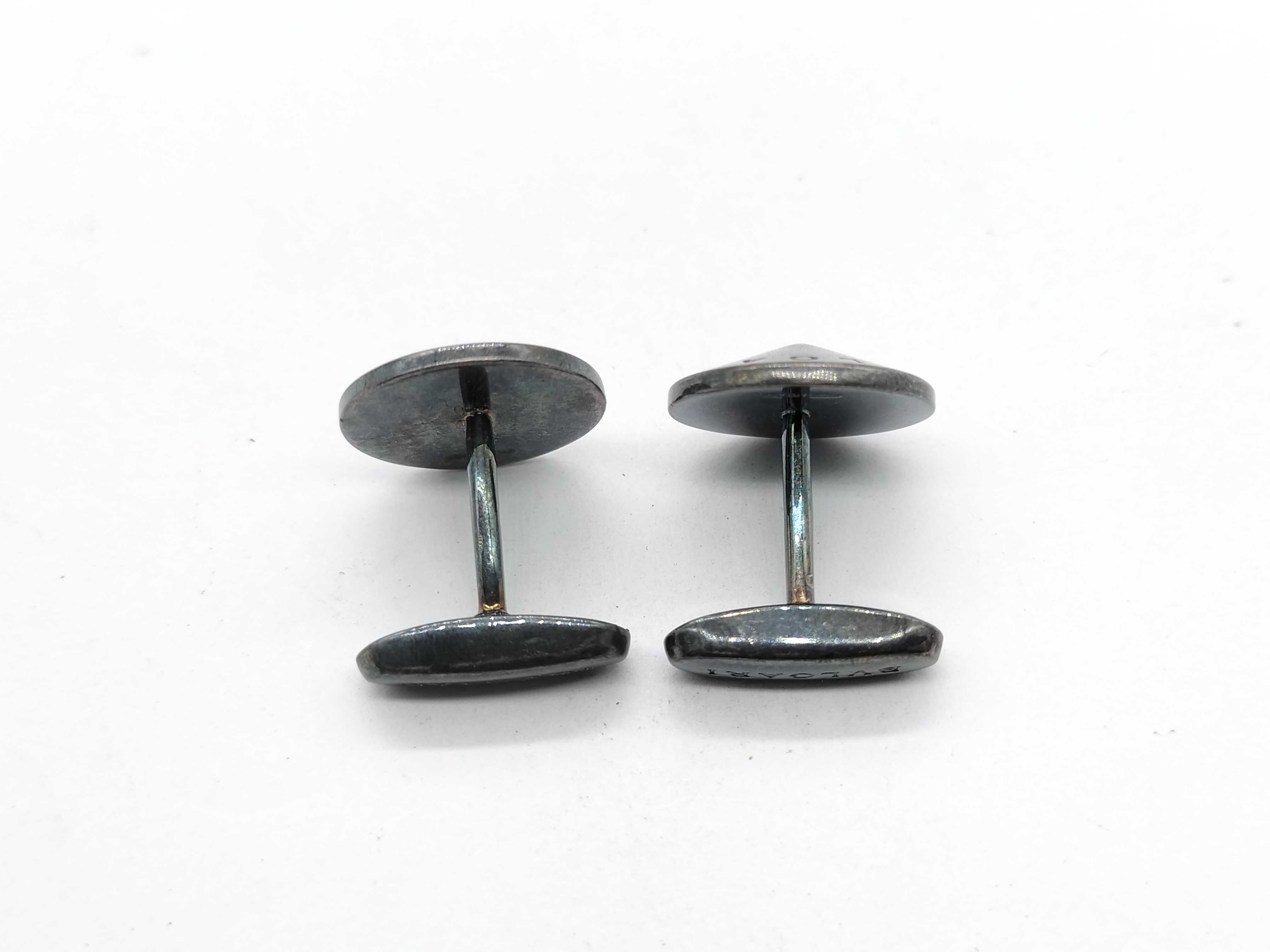 A Pair of Bulgari Bulgari Sterling Silver Cufflinks