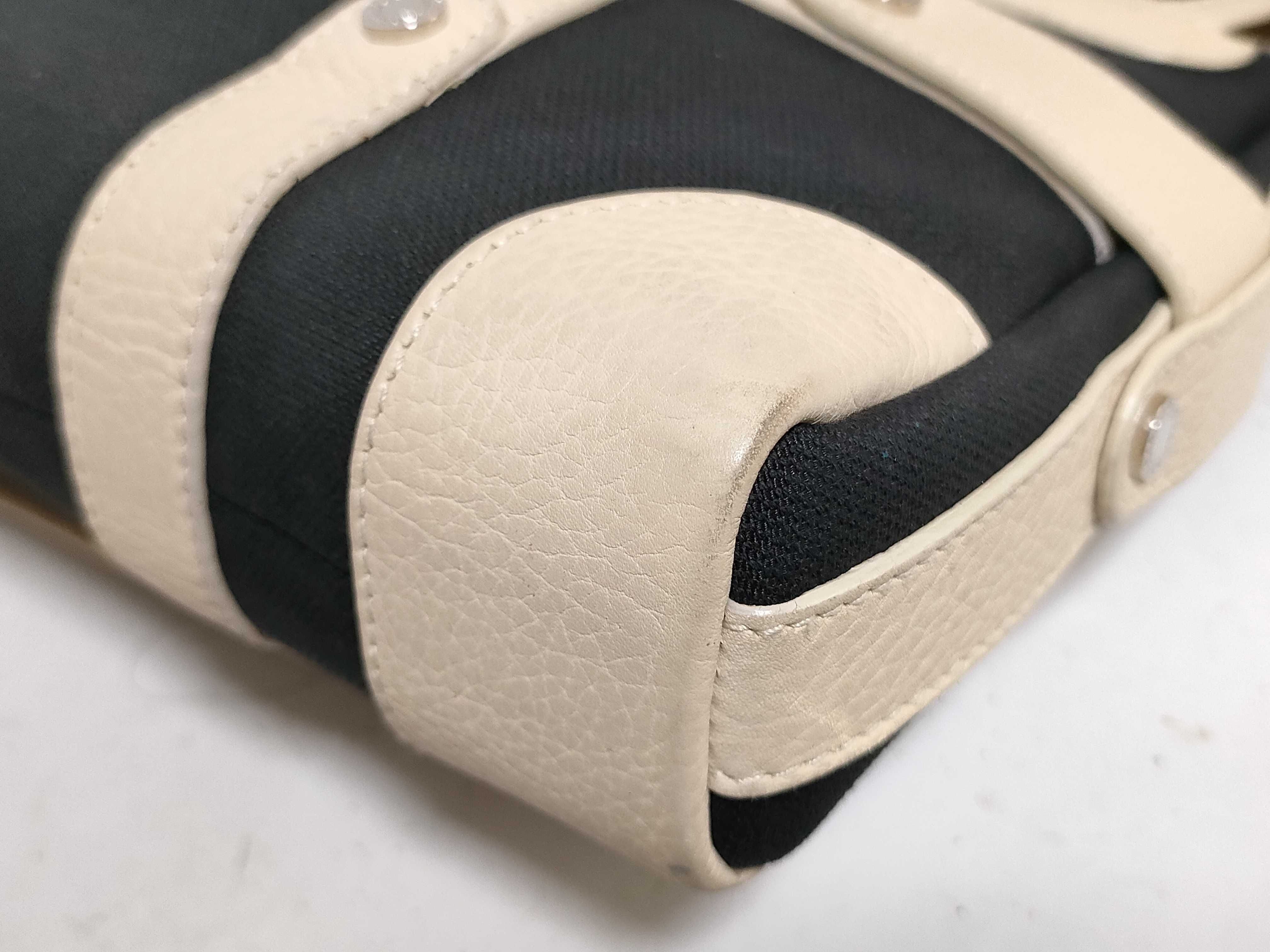 Bulgari Black Canvas and Beige Leather Harness Shoulder Bag