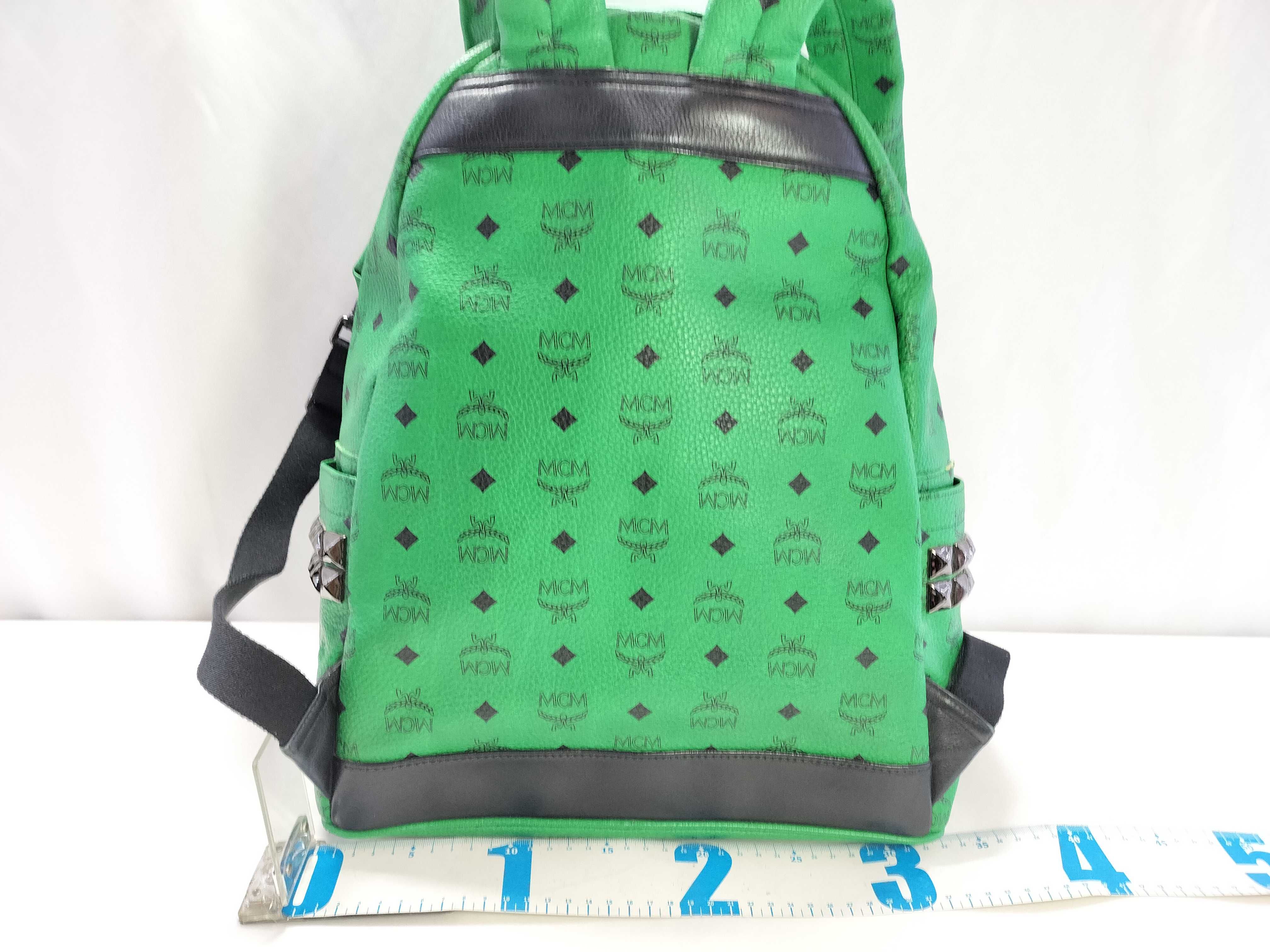 MCM Visetos Large Stark Backpack in Green