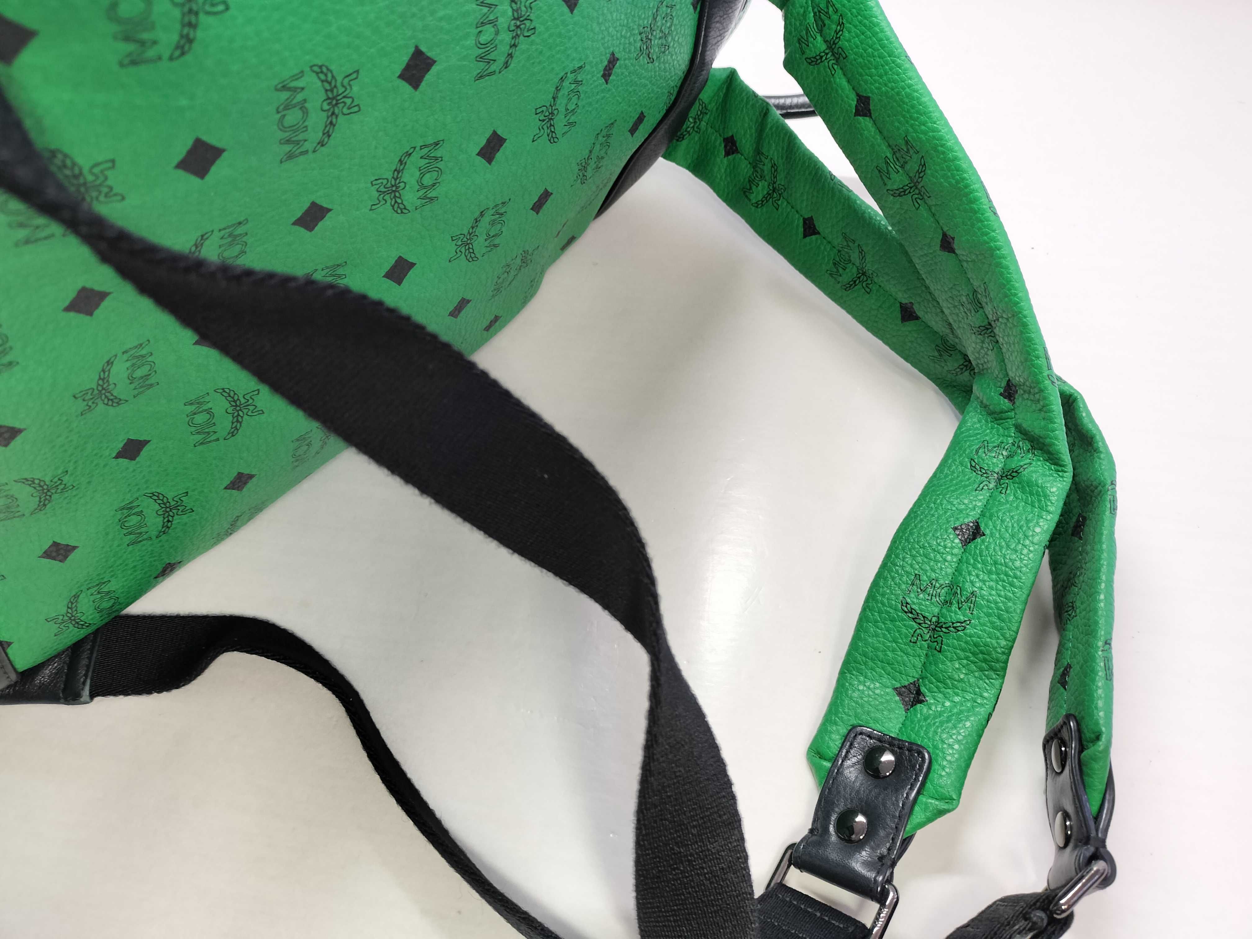 MCM Visetos Large Stark Backpack in Green