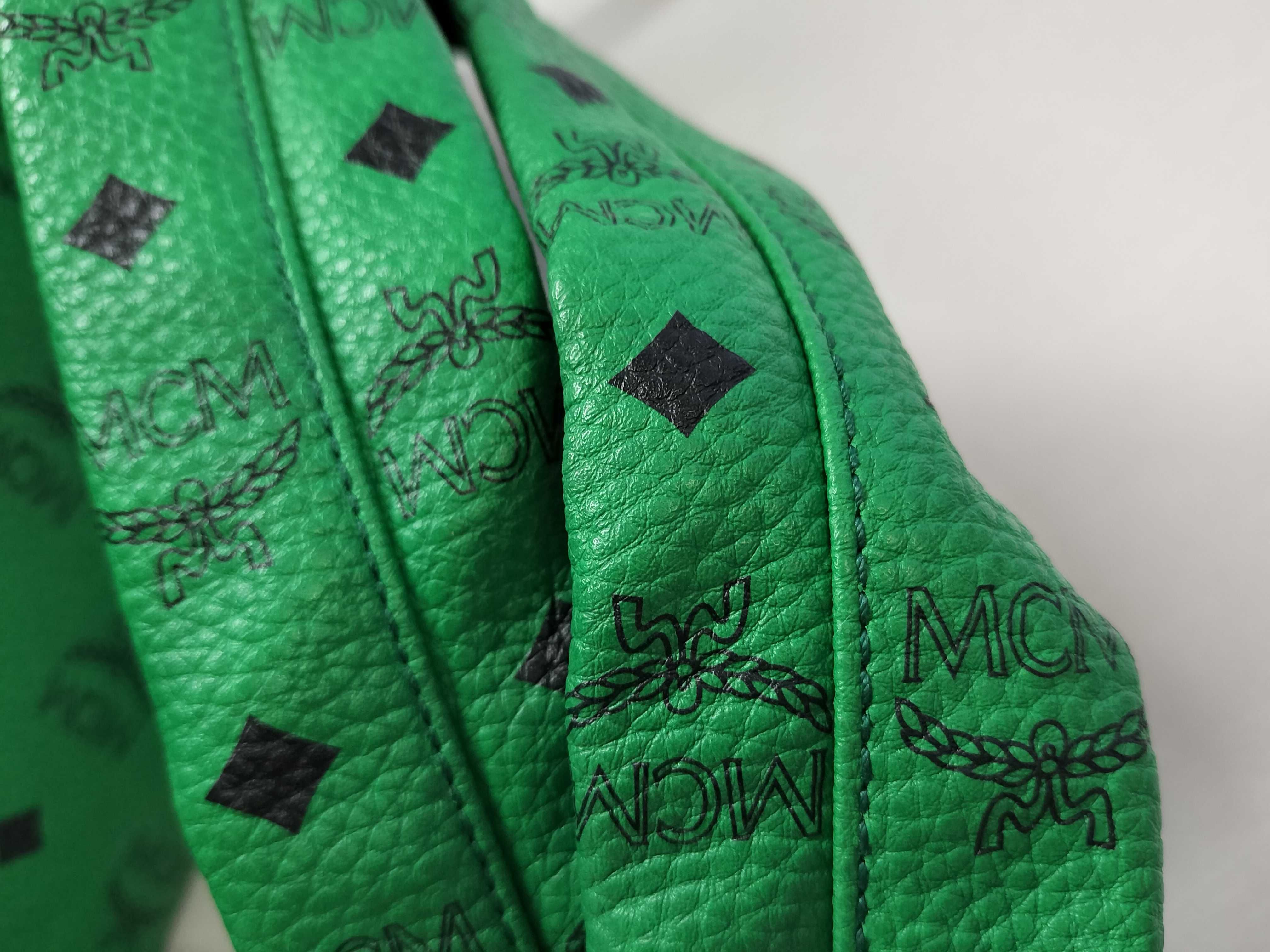 MCM Visetos Large Stark Backpack in Green