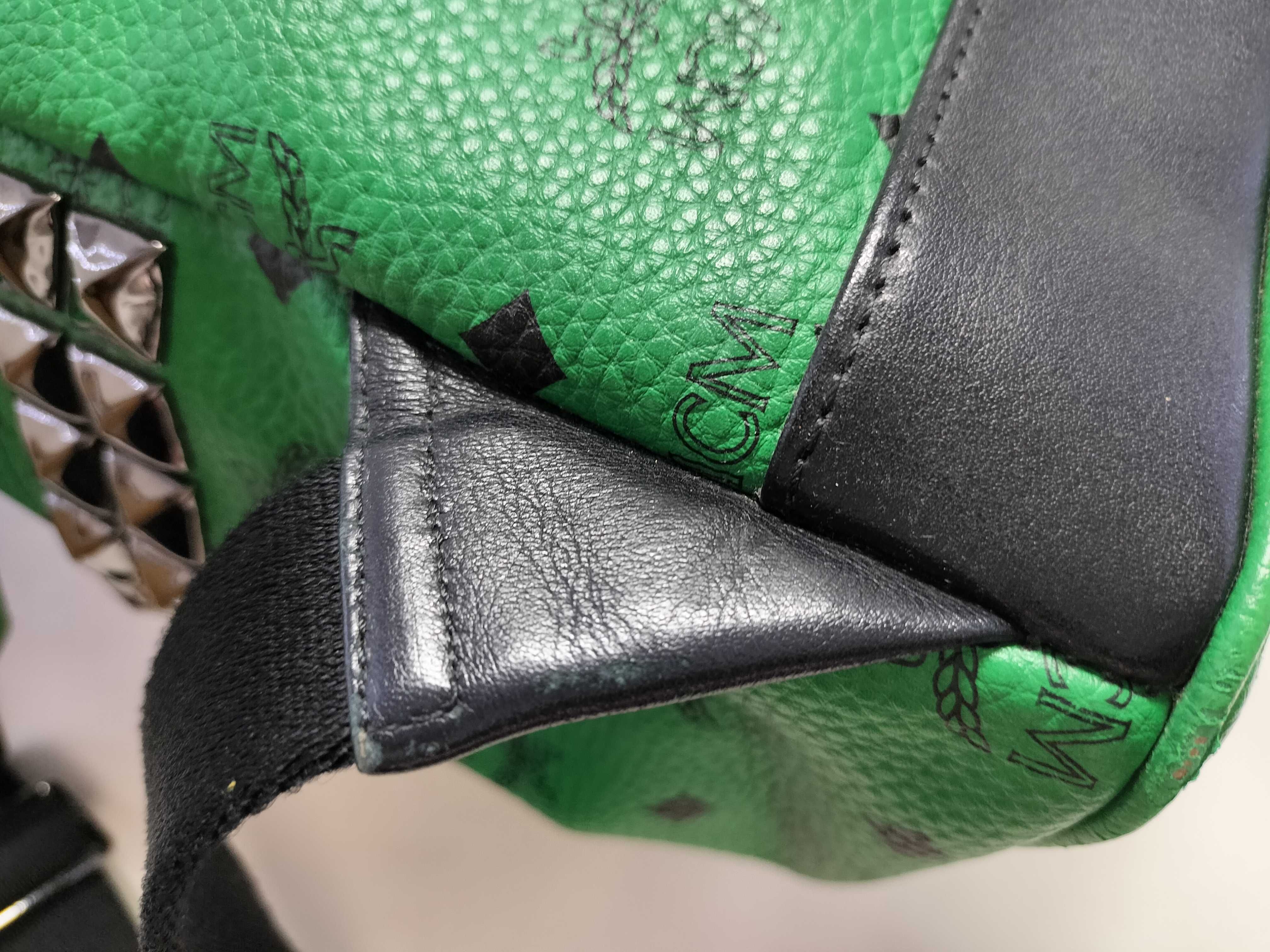 MCM Visetos Large Stark Backpack in Green