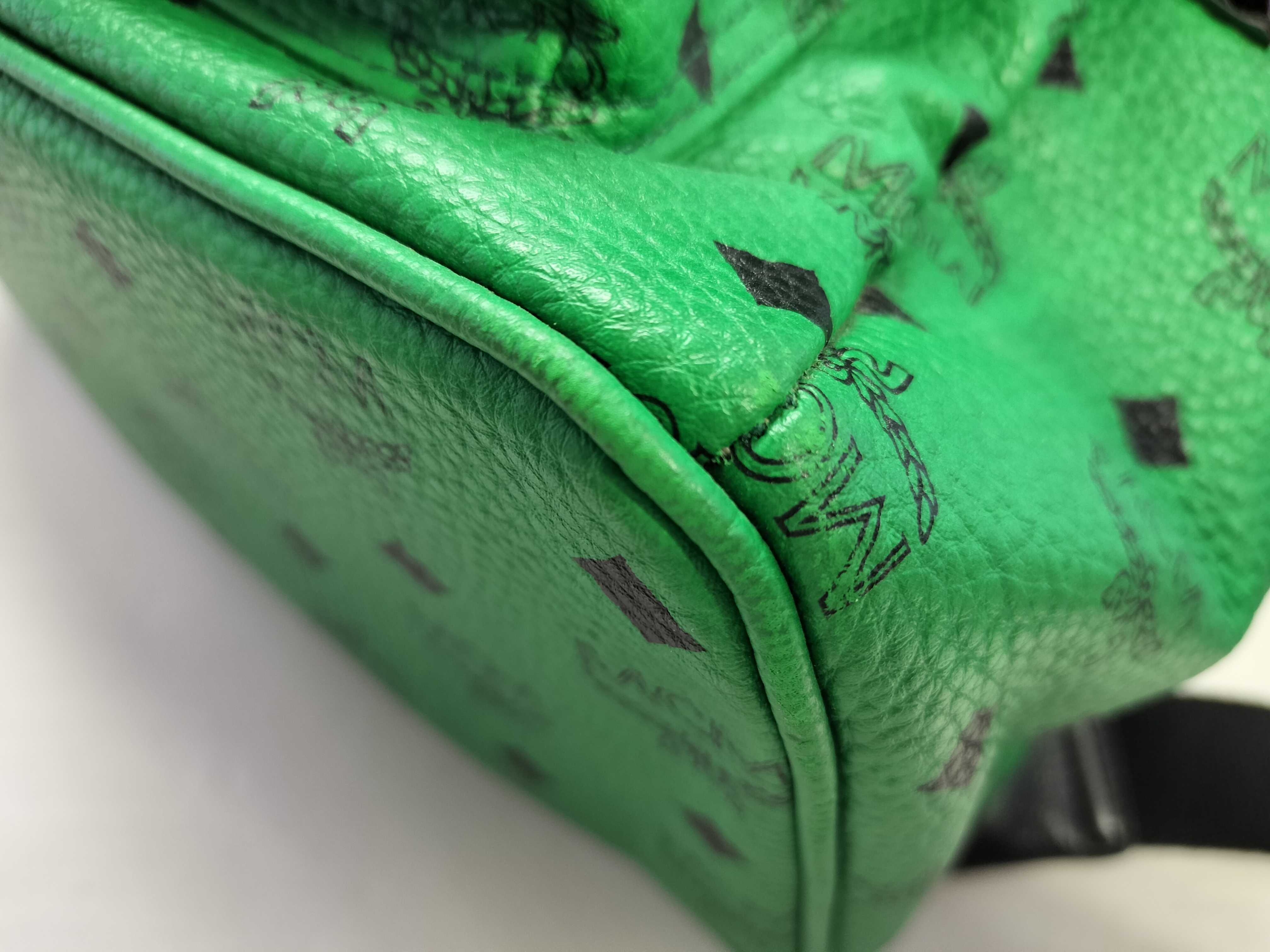 MCM Visetos Large Stark Backpack in Green