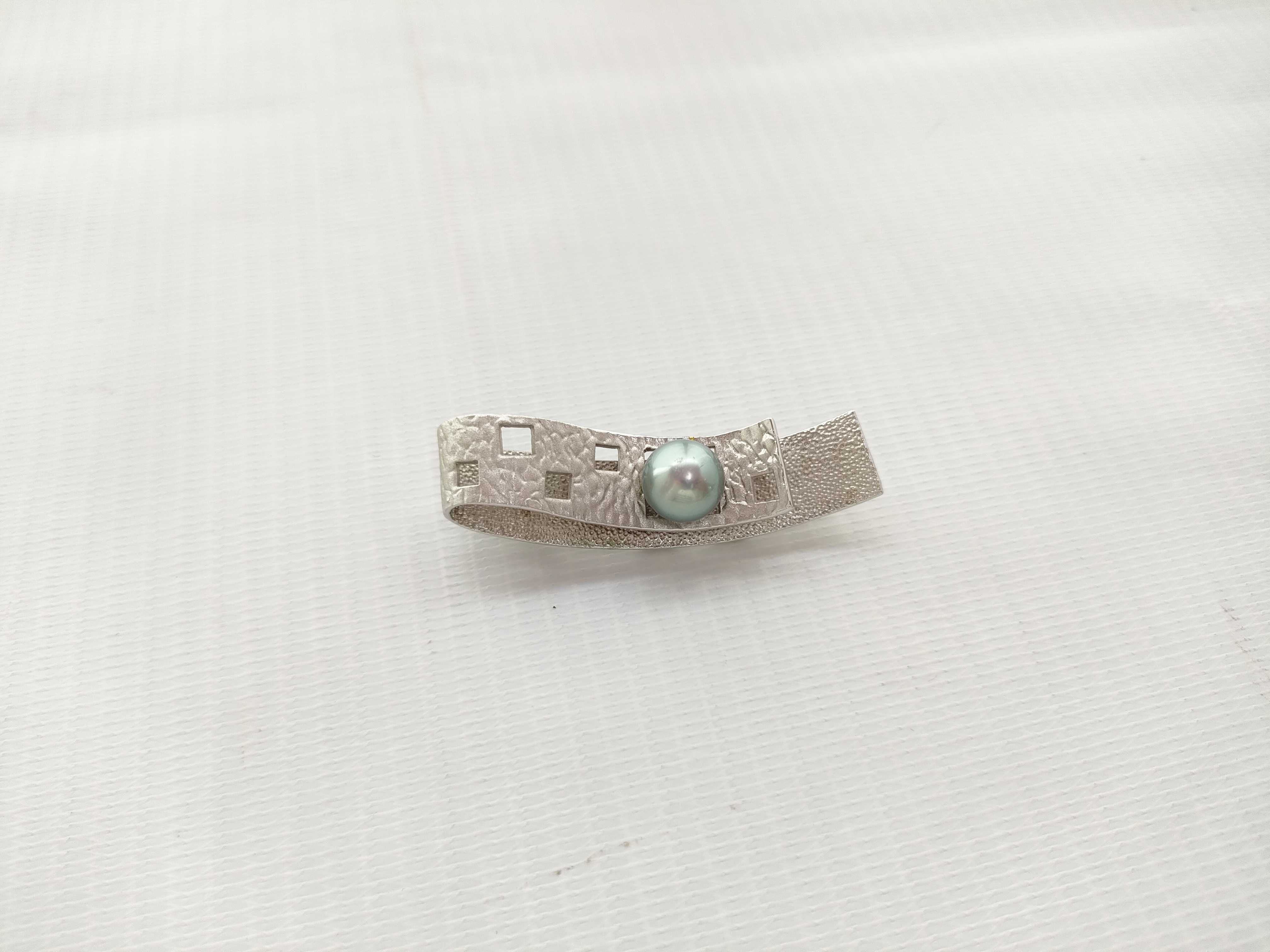 A Trio of Modernist Cultured Pearl and Sterling Silver Jewelry
