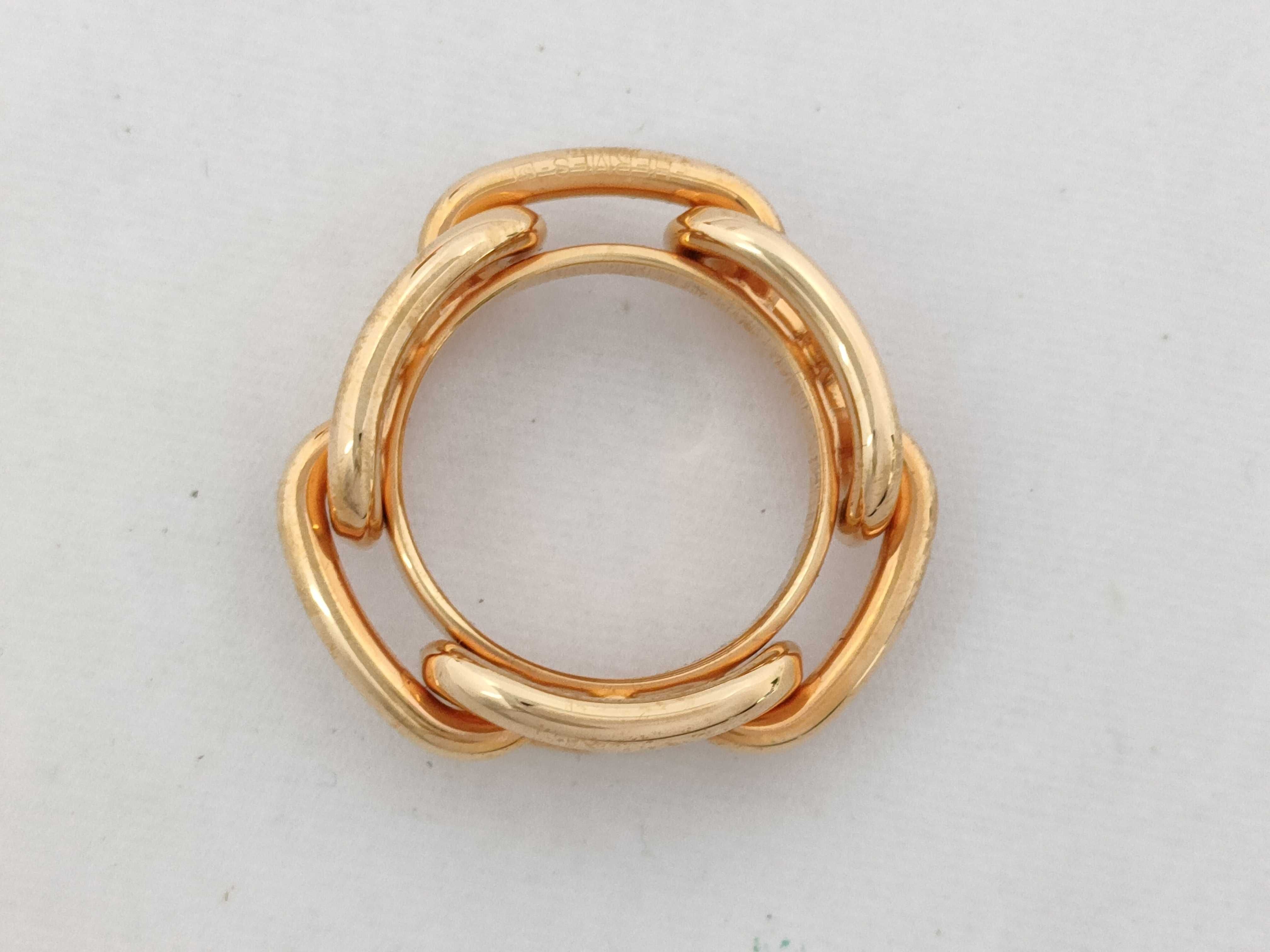 Hermes Chaine dAncre Regate Gold-Tone Scarf Ring