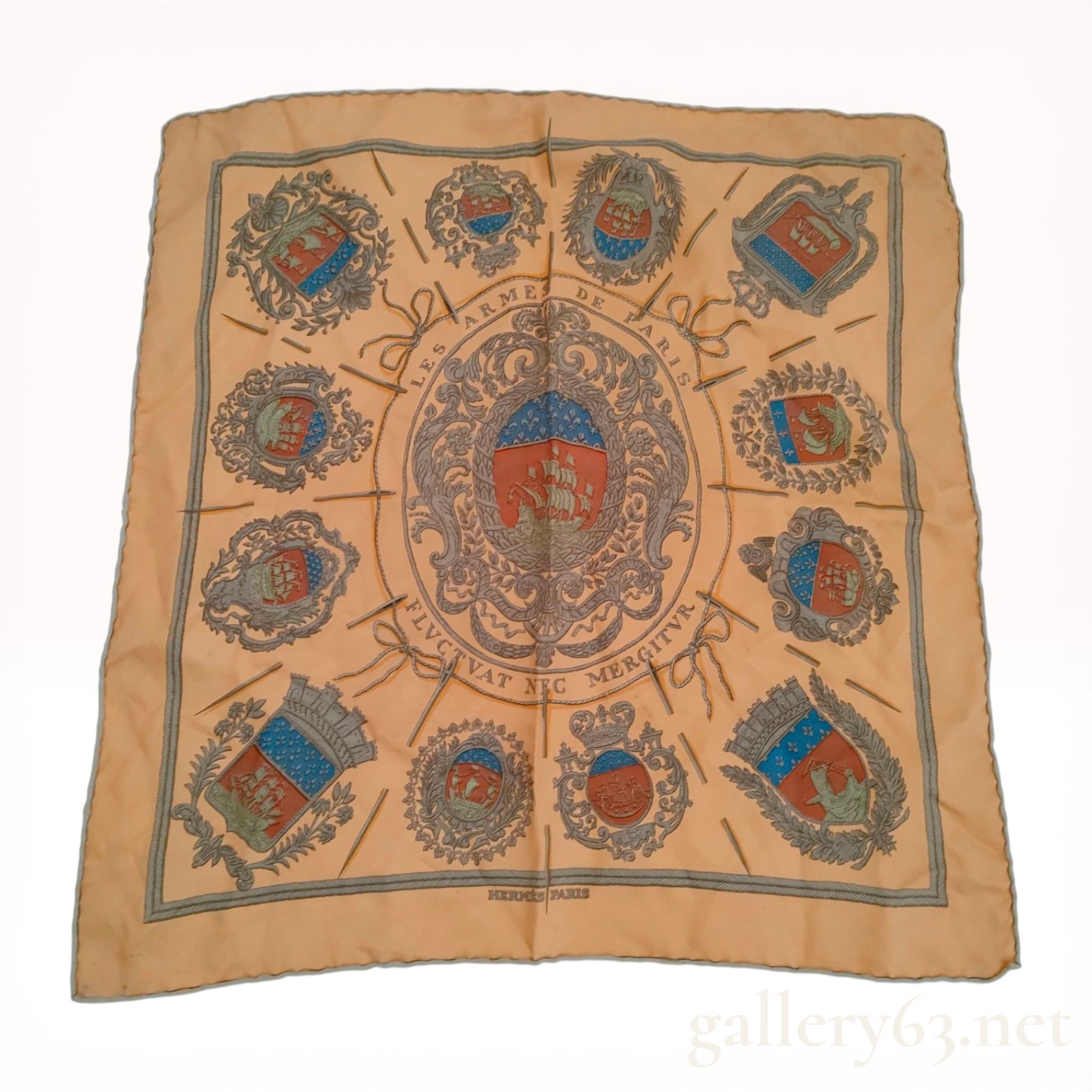 Hermes Les Armes de Paris Silk Scarf