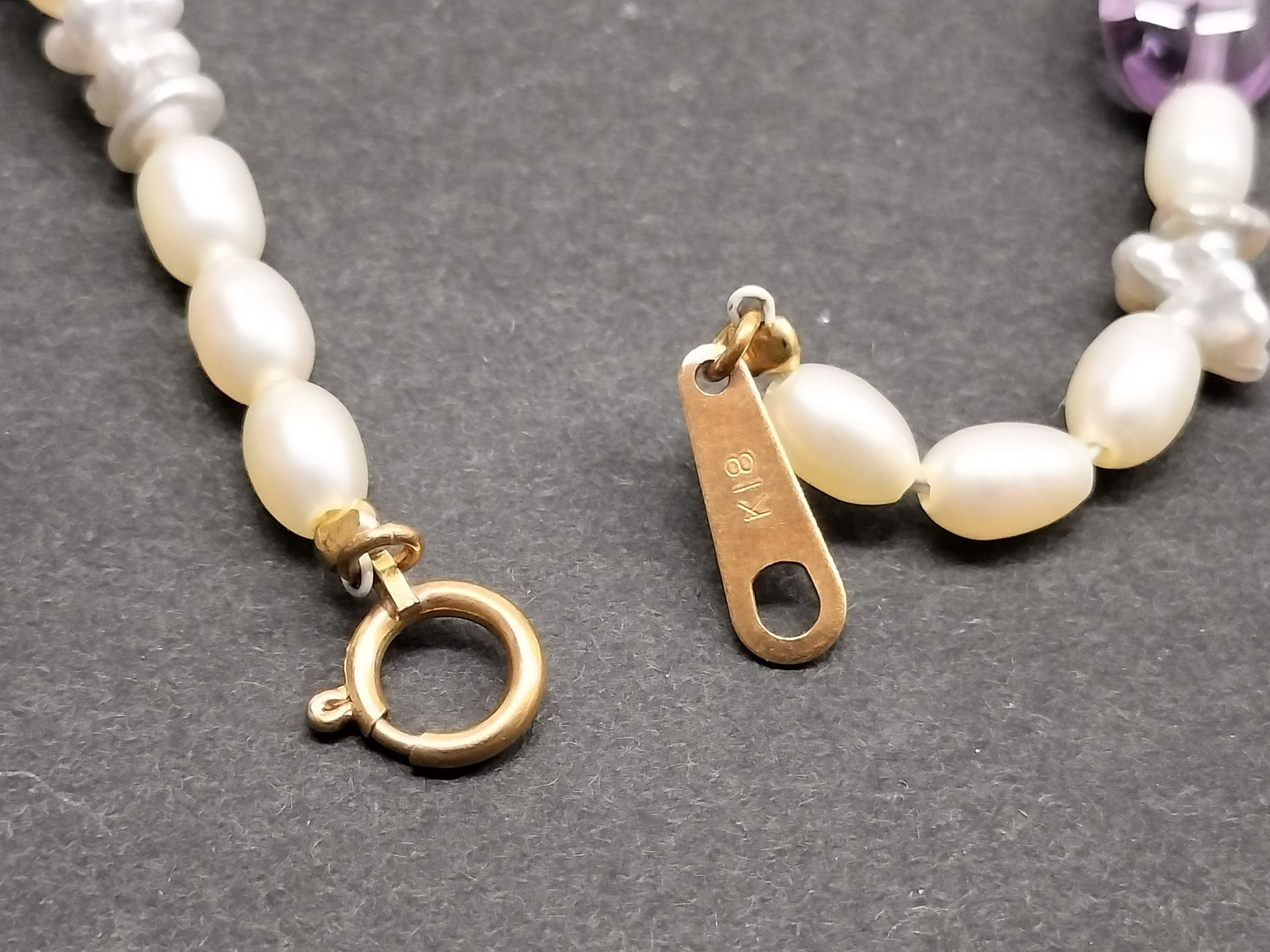 A Trio of Pearl, Amethyst, and Coral-Style Beaded Necklaces