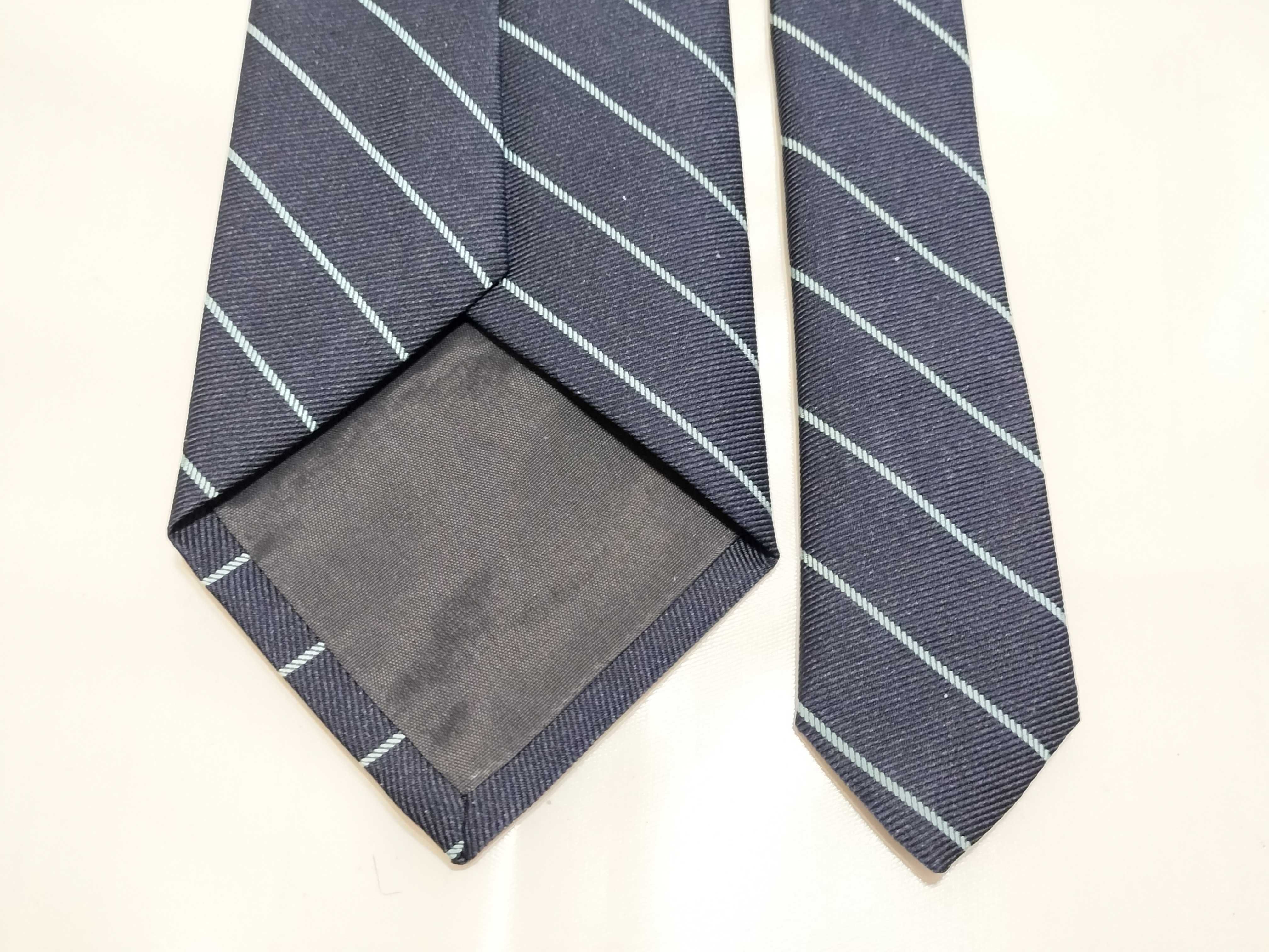 Yves Saint Laurent Striped Polyester and Silk Blend Necktie