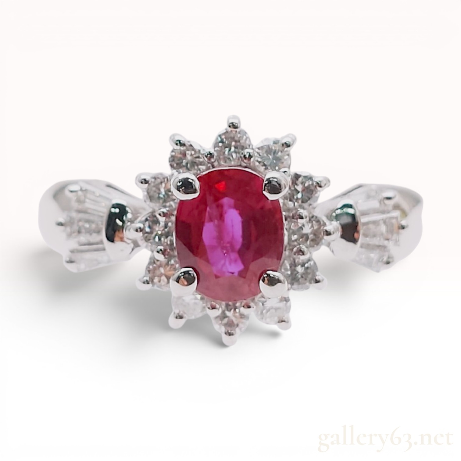 GIA Certified 1.03 Carat Burmese Ruby and Diamond Platinum Ring