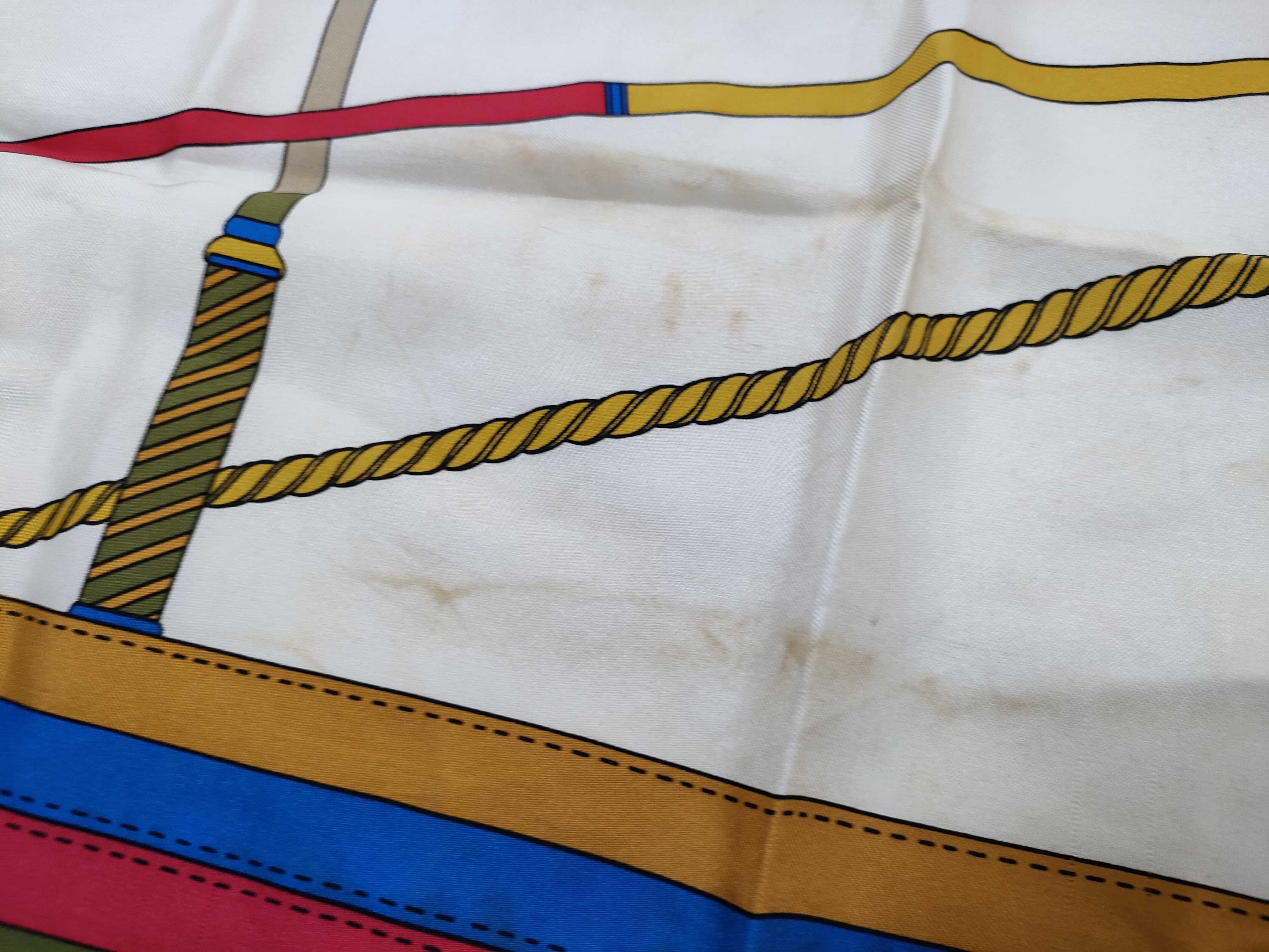Celine Paris Silk Twill Equestrian Motif Scarf