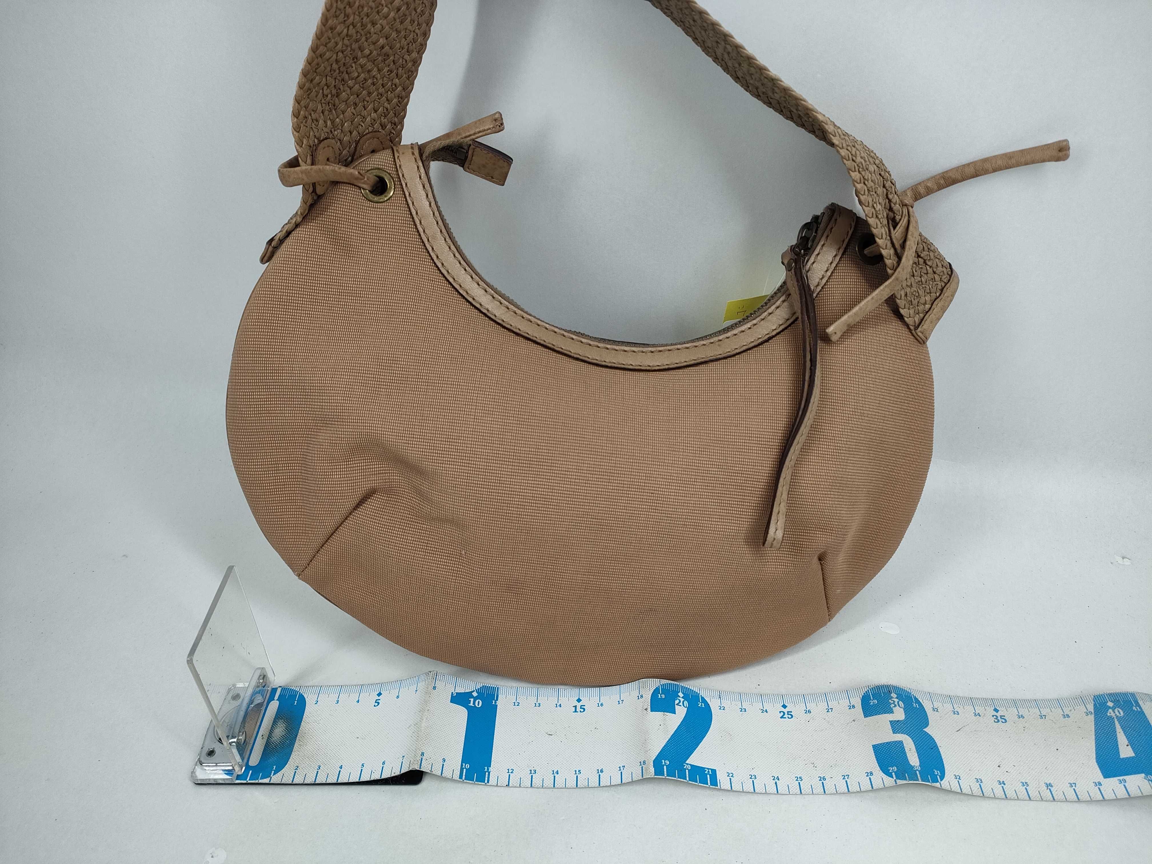 Gucci Tan Canvas Crescent Hobo Bag with Braided Strap