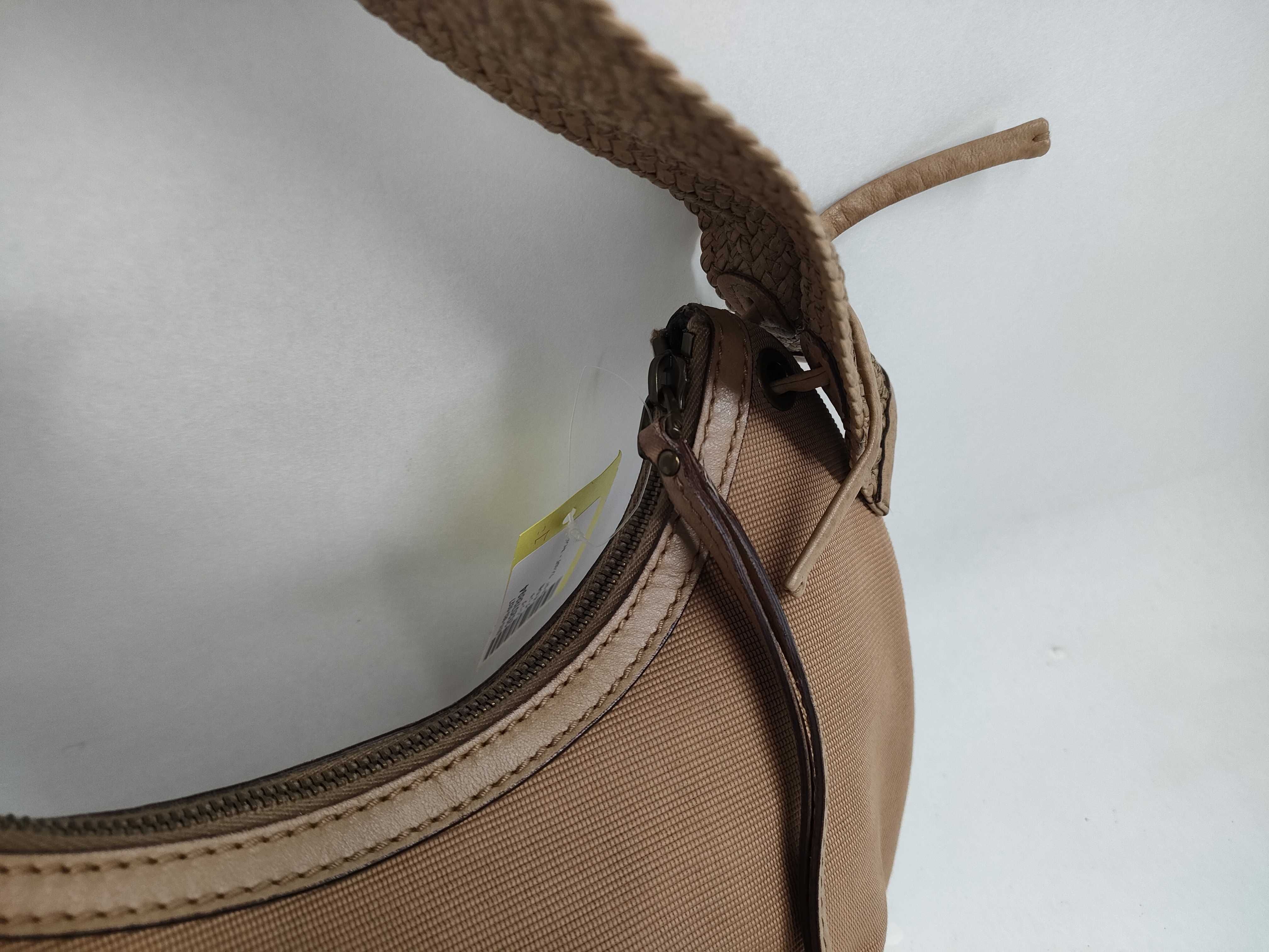 Gucci Tan Canvas Crescent Hobo Bag with Braided Strap