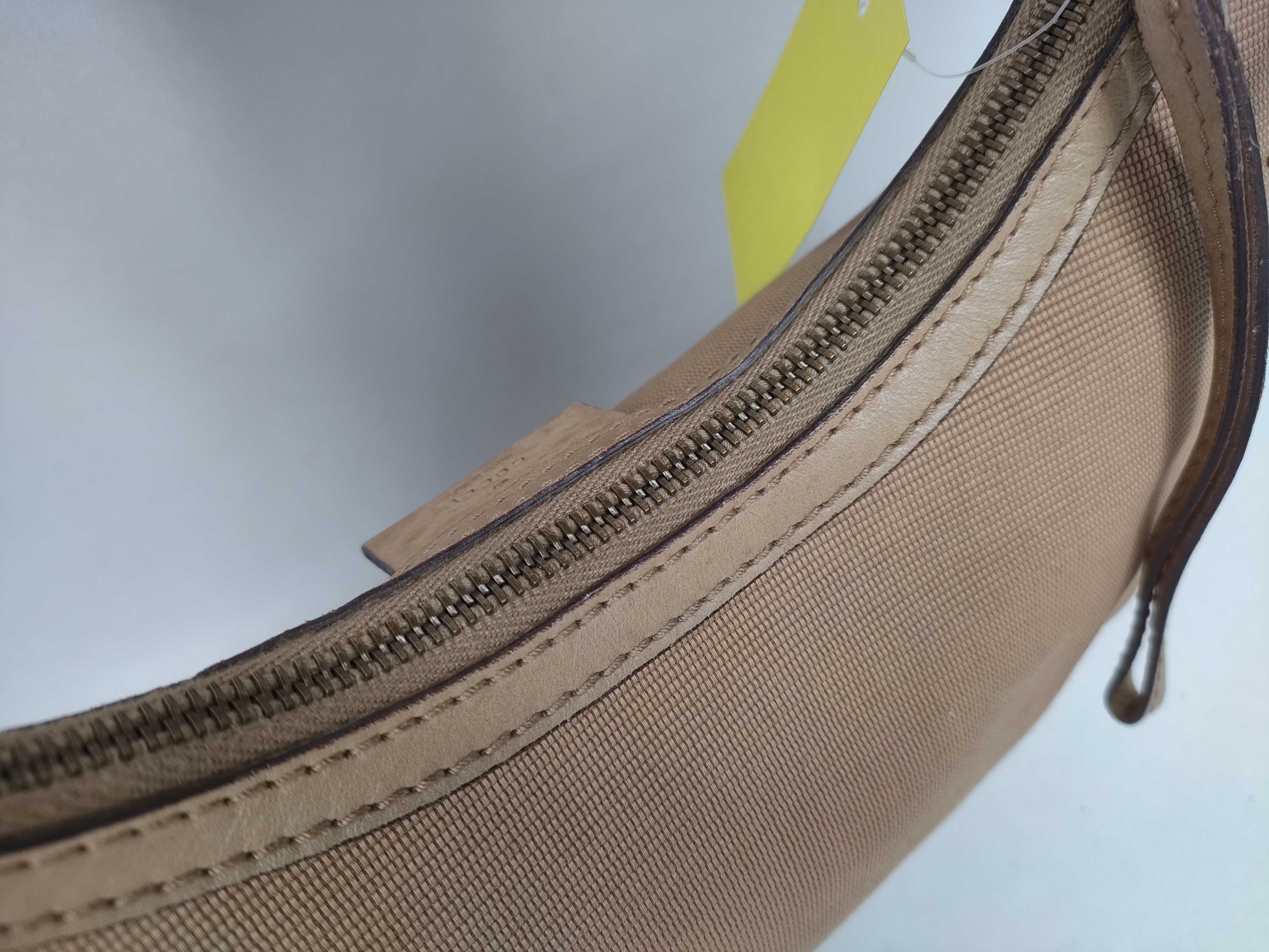 Gucci Tan Canvas Crescent Hobo Bag with Braided Strap