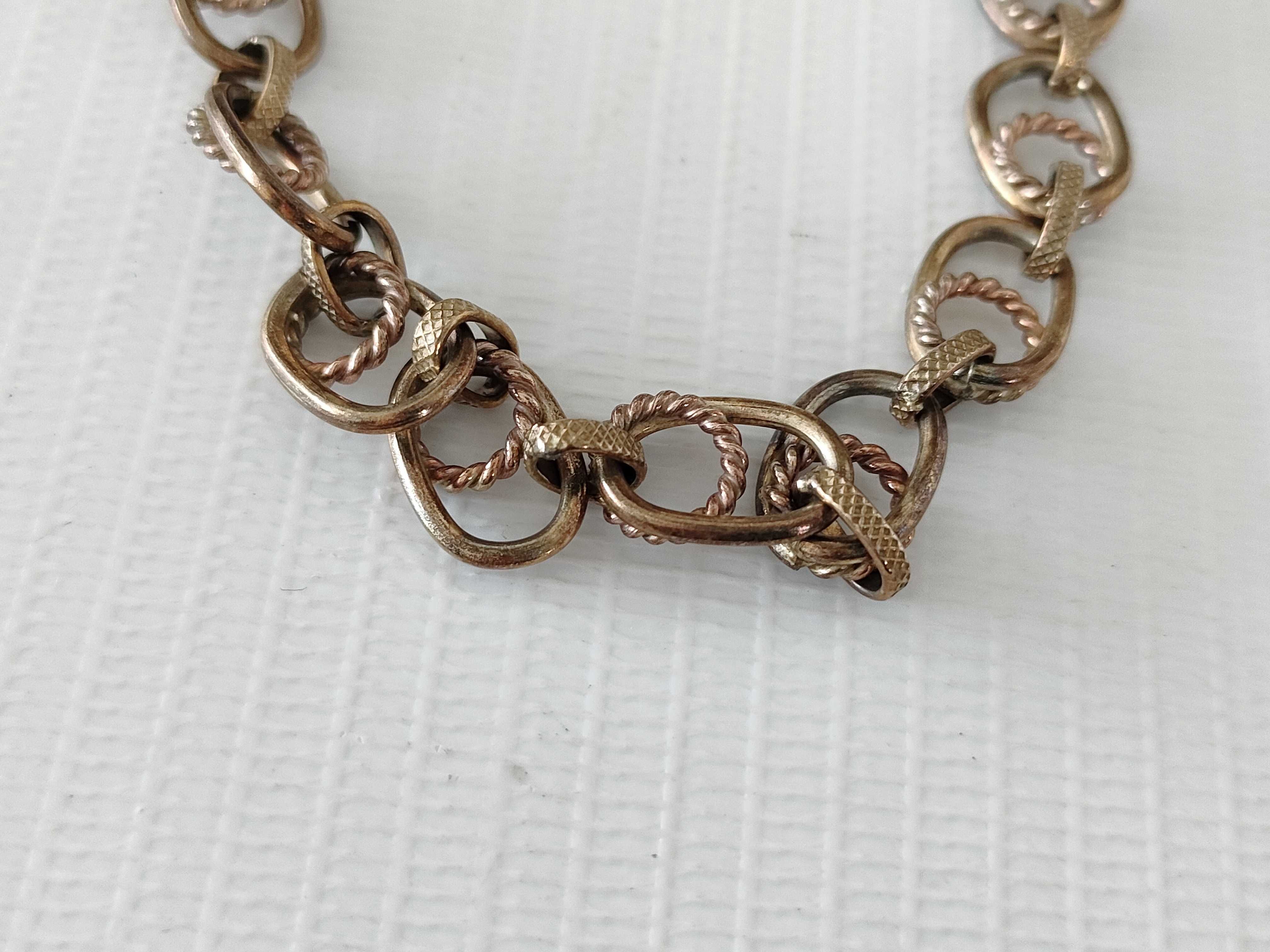 Milor Italy Sterling Silver Textured Oval Link Necklace