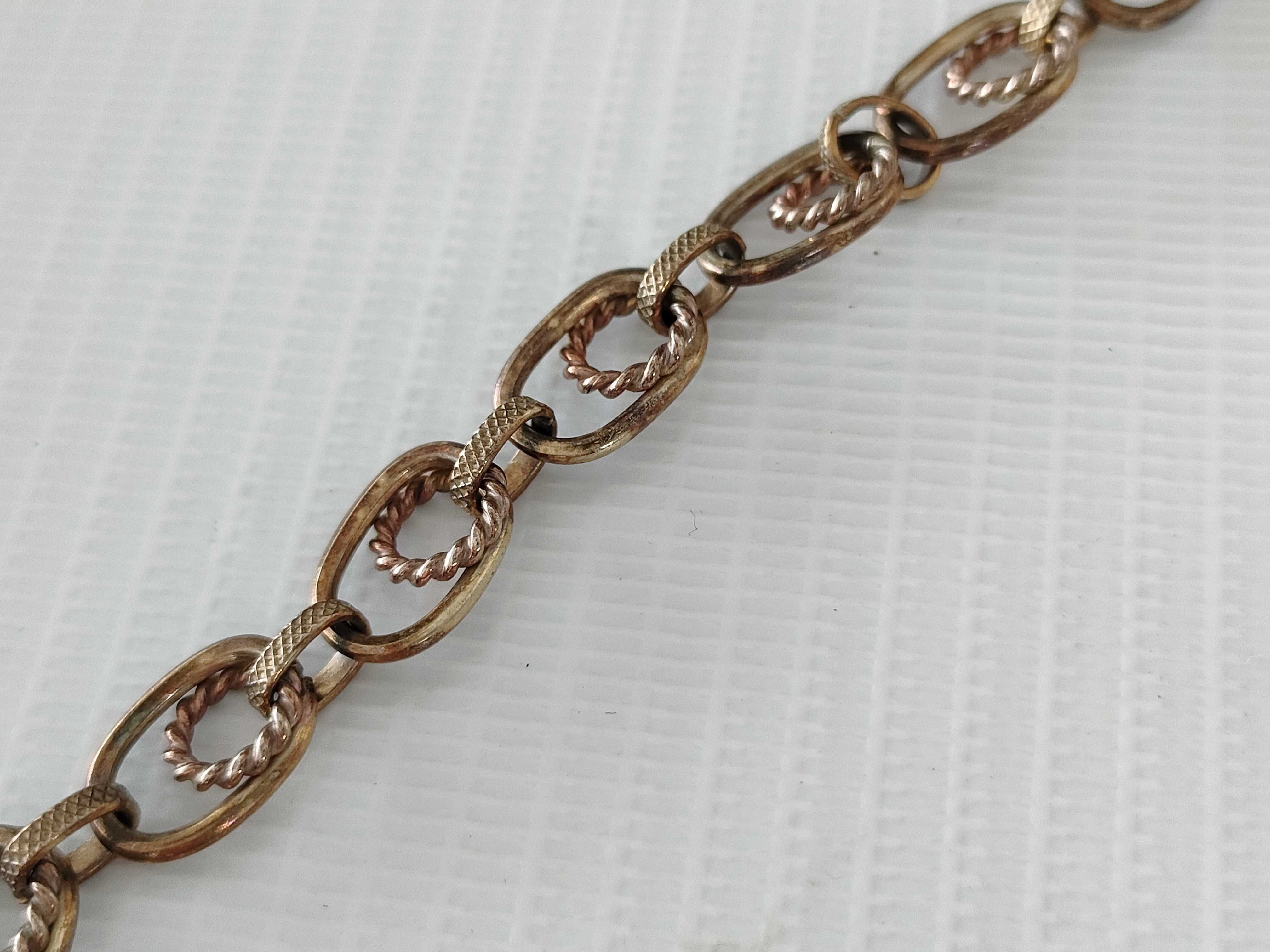 Milor Italy Sterling Silver Textured Oval Link Necklace