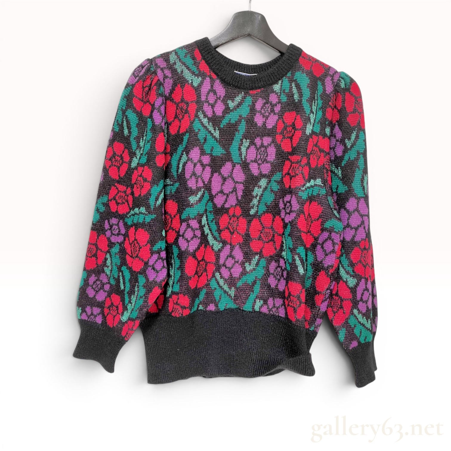 Yves Saint Laurent Tricots Vintage Floral Wool Blend Sweater, Circa 1980s