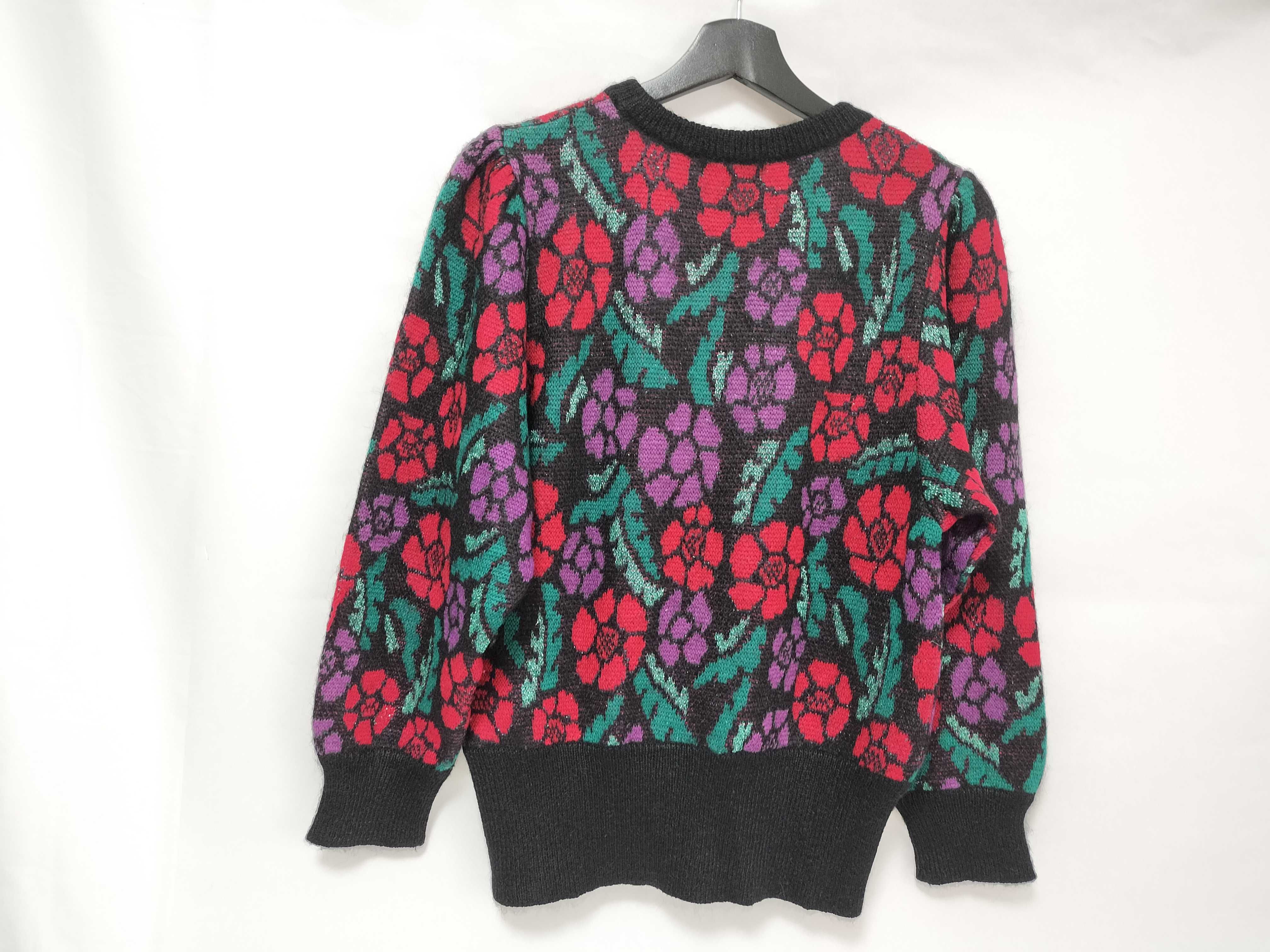 Yves Saint Laurent Tricots Vintage Floral Wool Blend Sweater, Circa 1980s