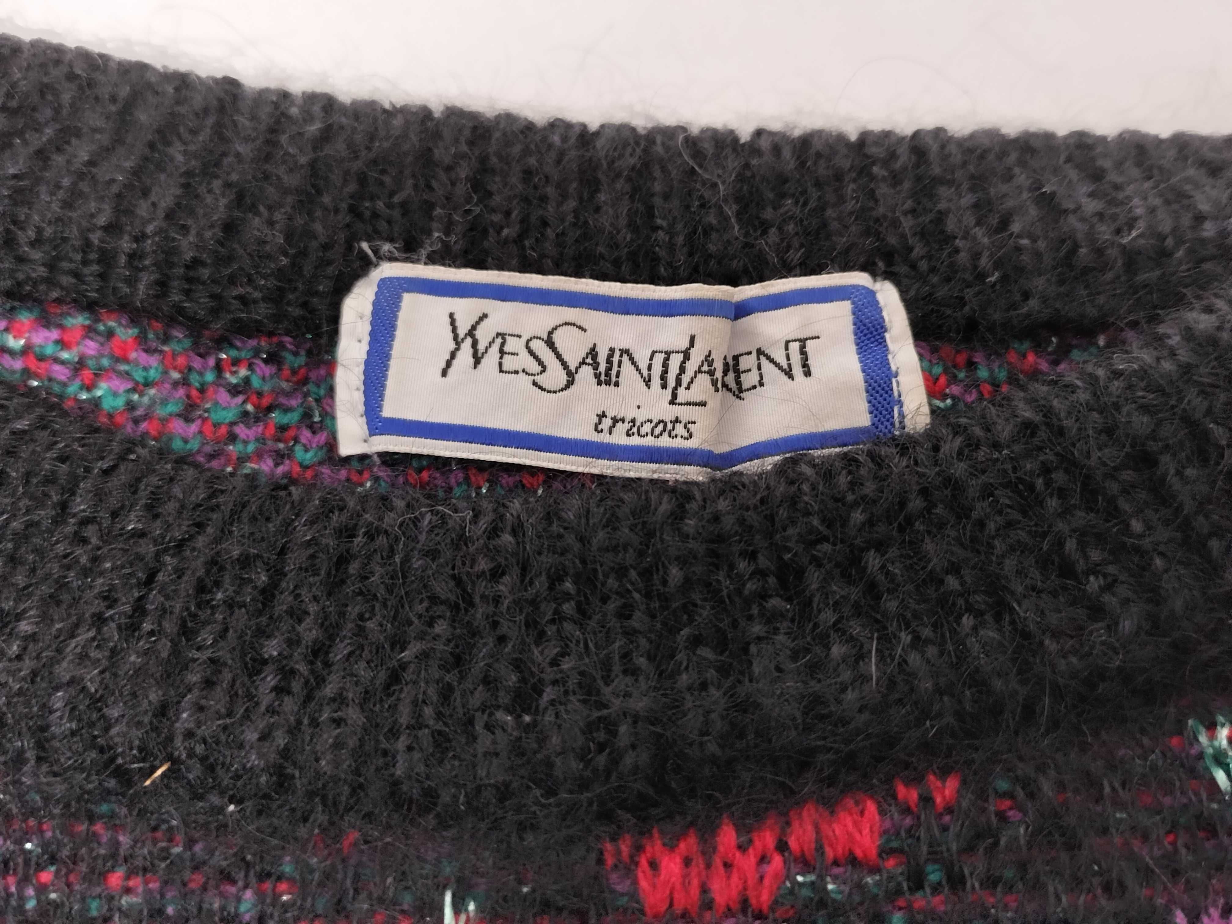 Yves Saint Laurent Tricots Vintage Floral Wool Blend Sweater, Circa 1980s