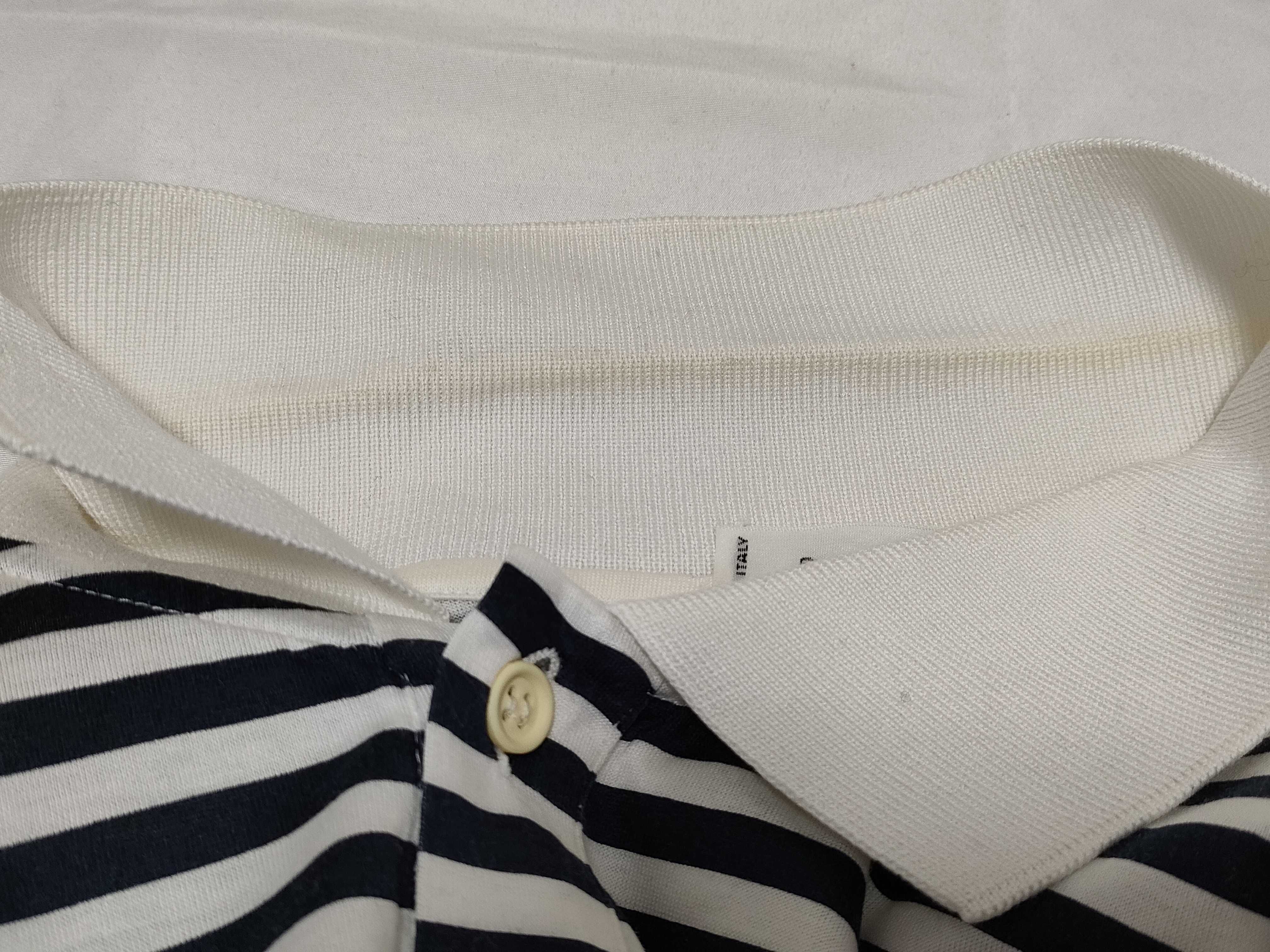 Hermes Nautical Striped Cotton Polo Shirt Size L