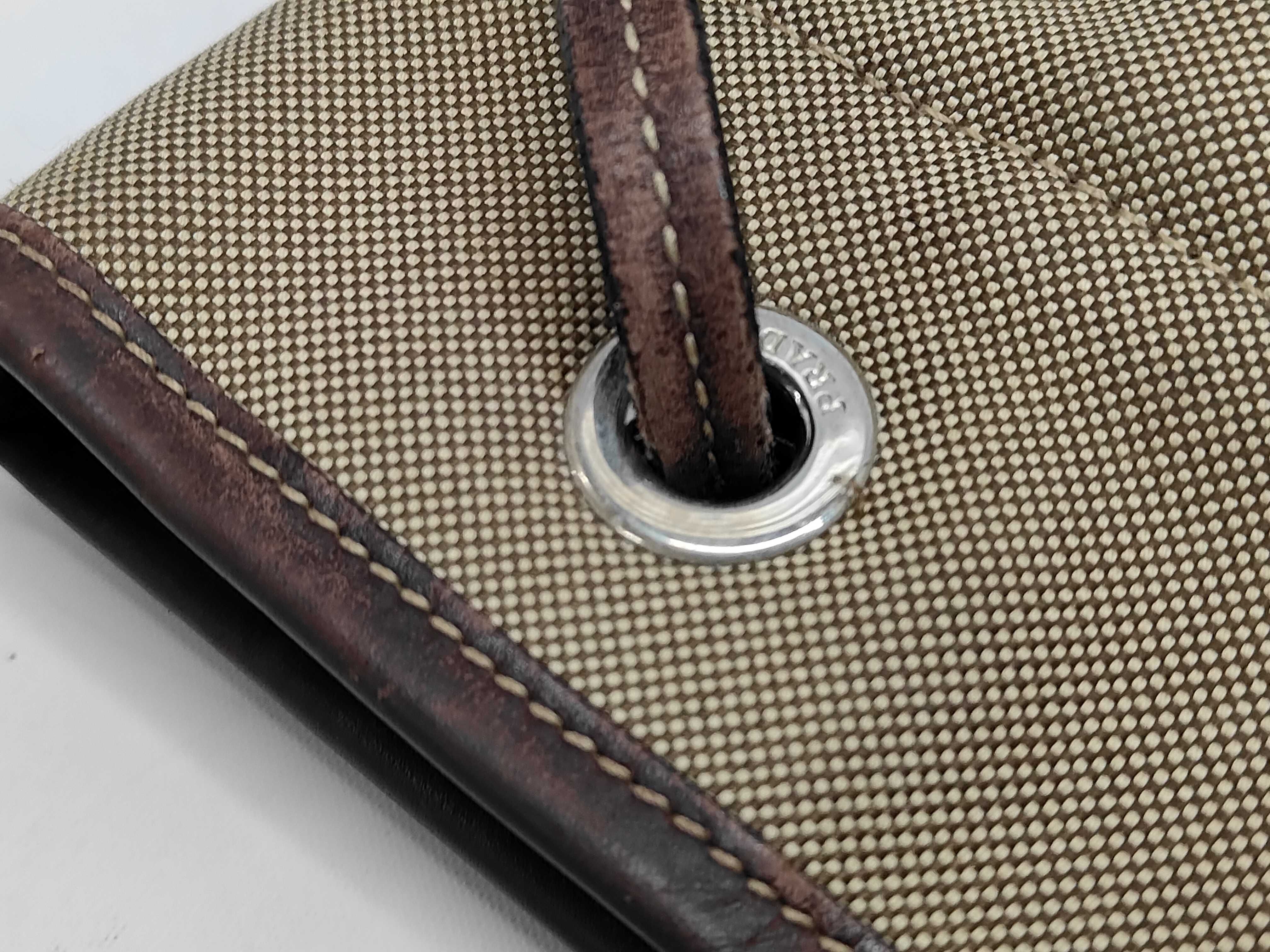Prada Logo Jacquard Messenger Bag, Canvas and Leather, Khaki