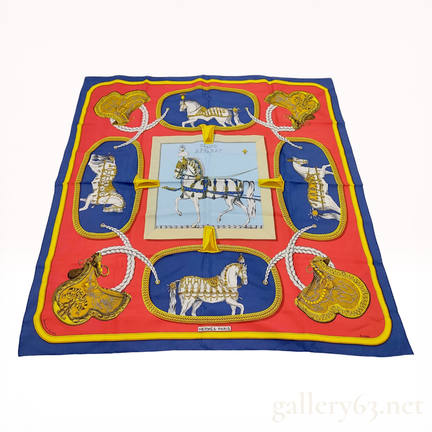 Hermes Grand Apparat Silk Scarf by Jacques Eudel