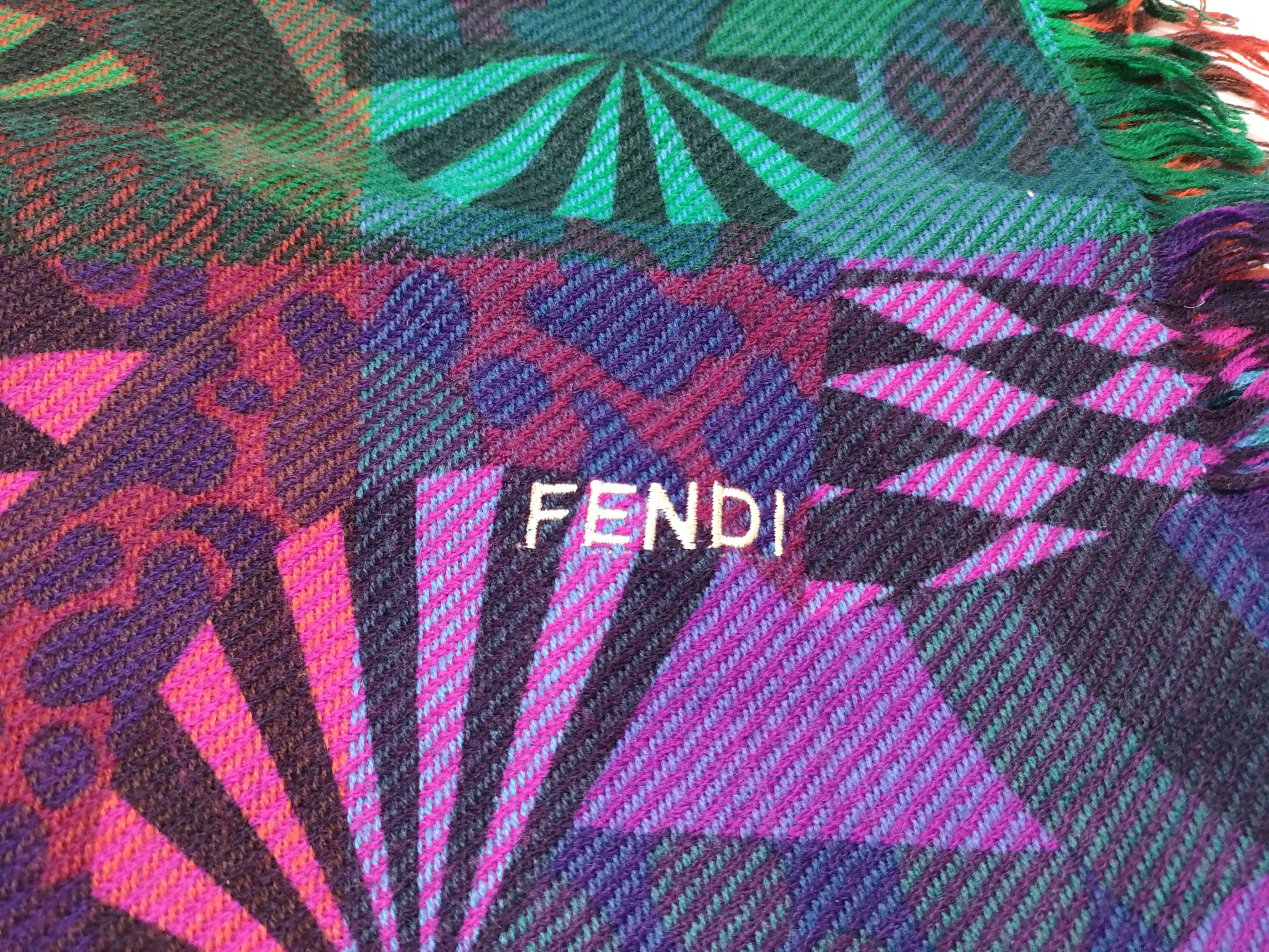 Vintage Fendi Acrylic Logo Scarf