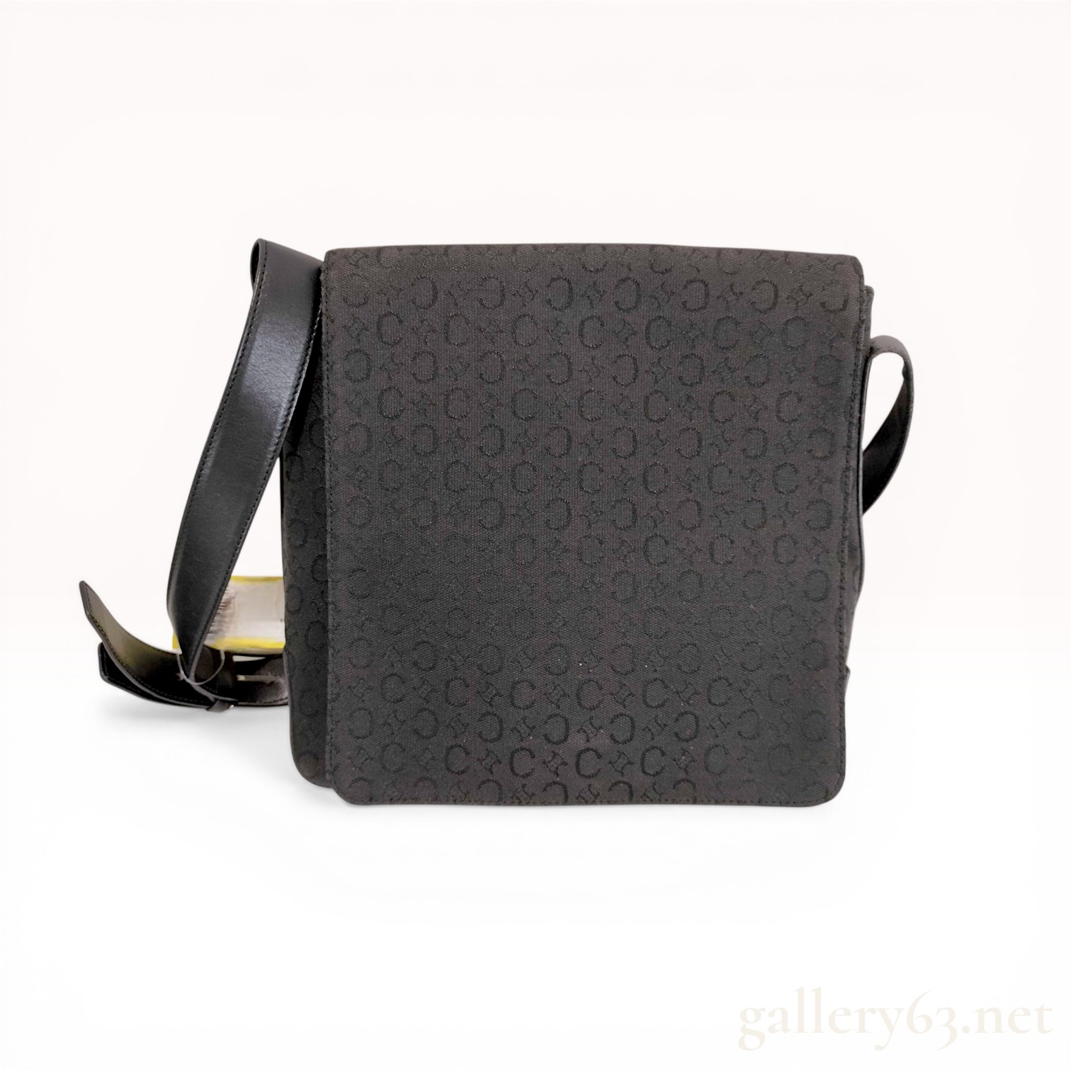 Celine C Macadam Black Monogram Canvas and Leather Messenger Bag