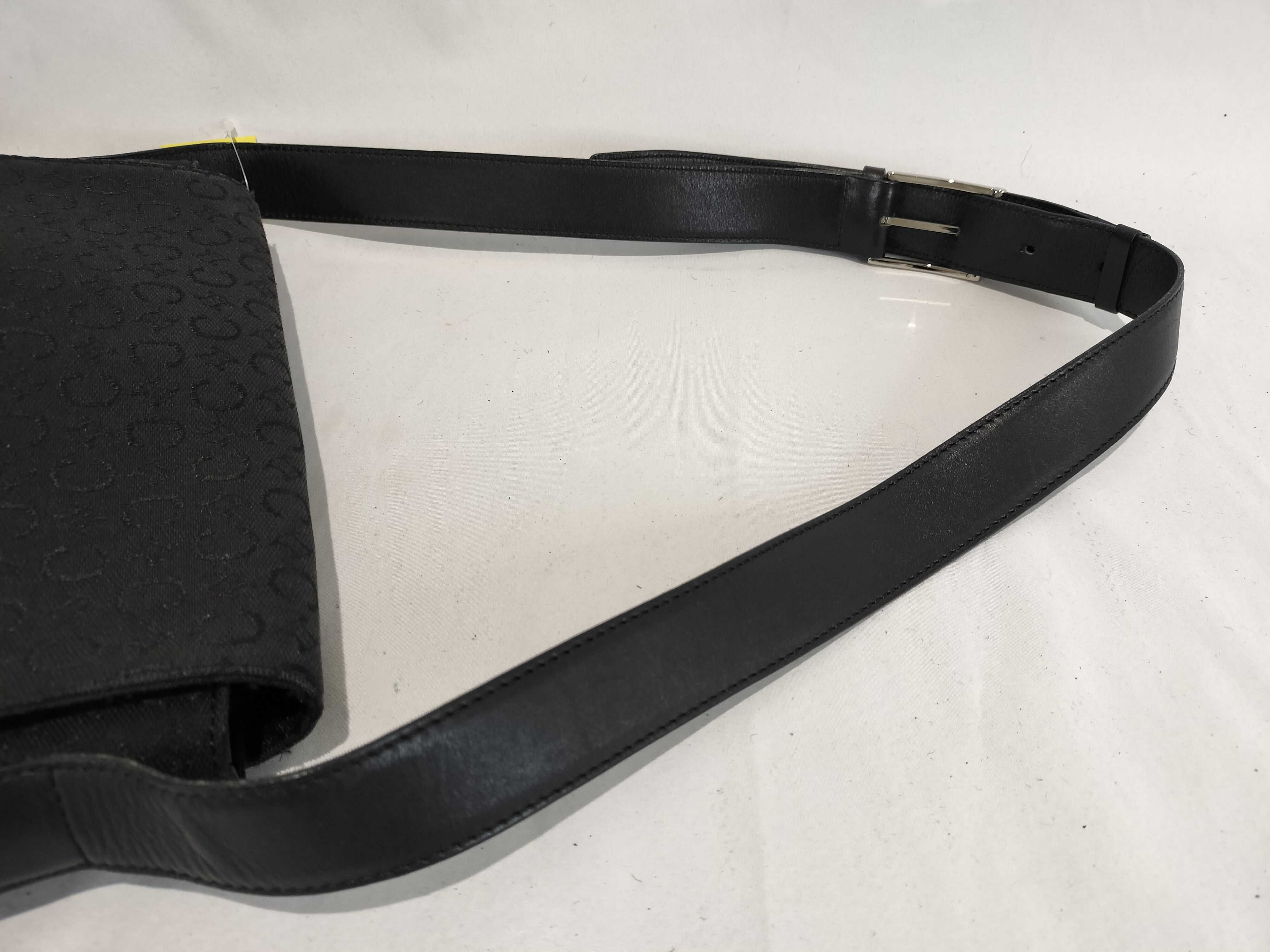 Celine C Macadam Black Monogram Canvas and Leather Messenger Bag