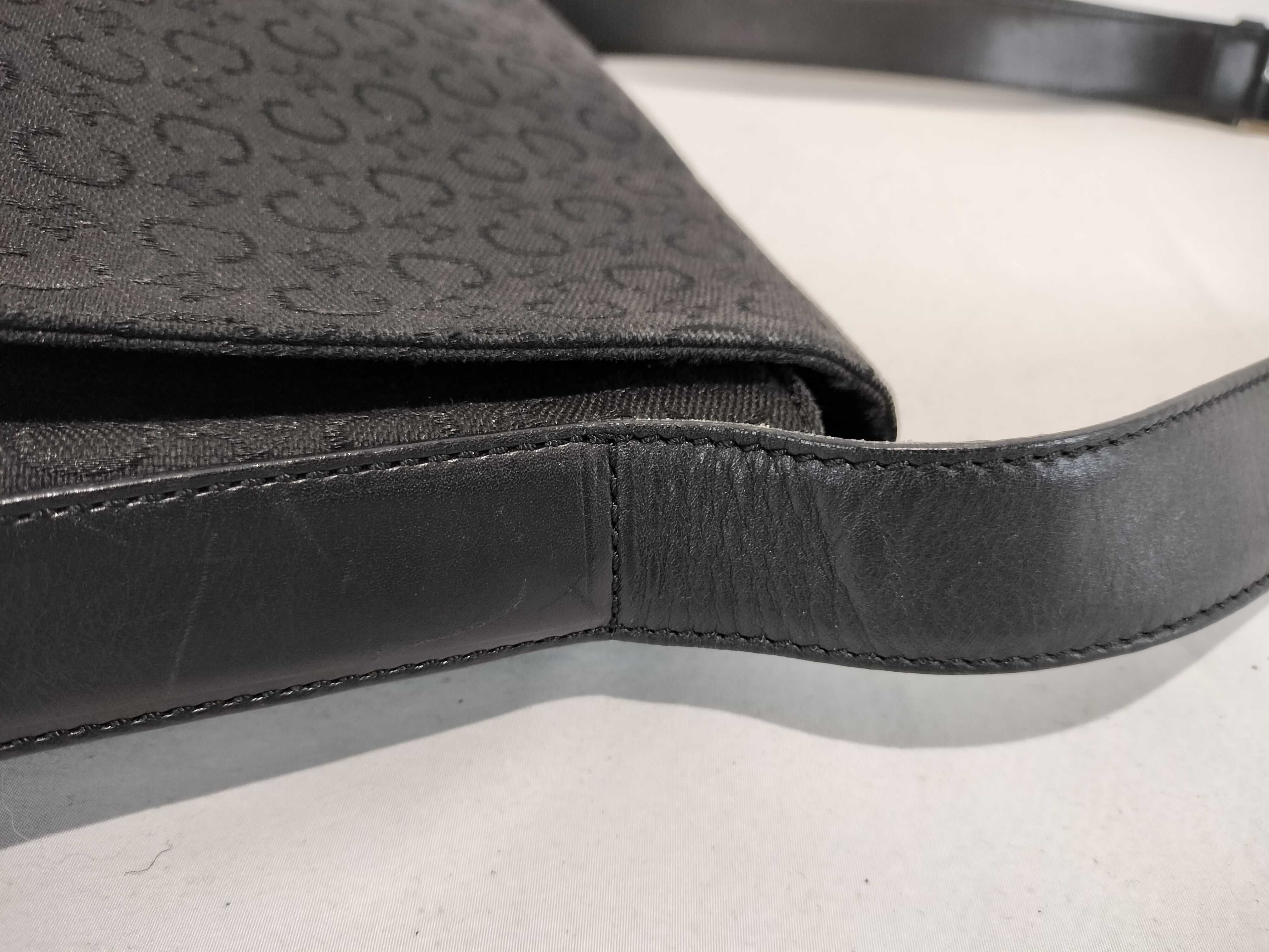 Celine C Macadam Black Monogram Canvas and Leather Messenger Bag