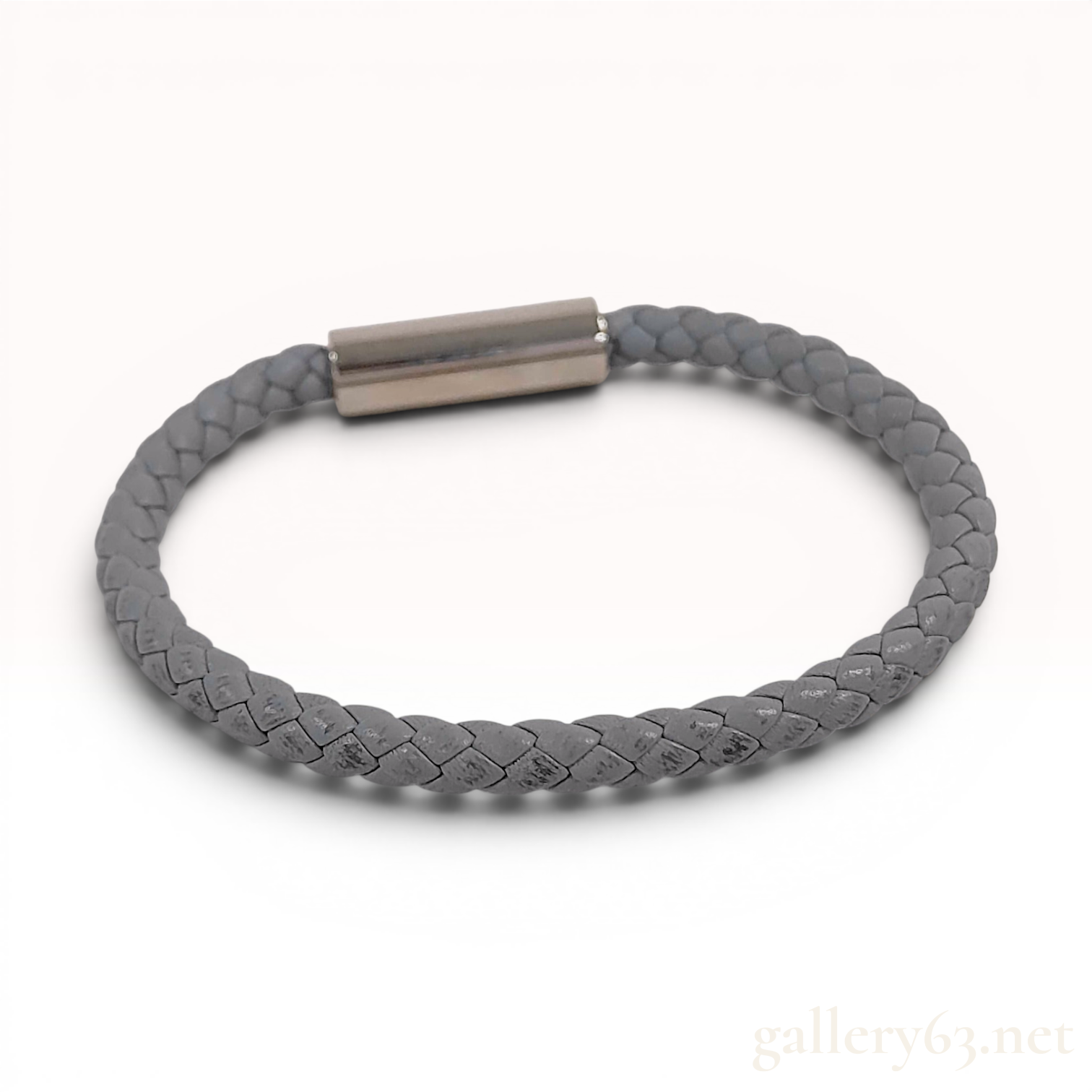 Hermes Gray Braided Leather Bracelet