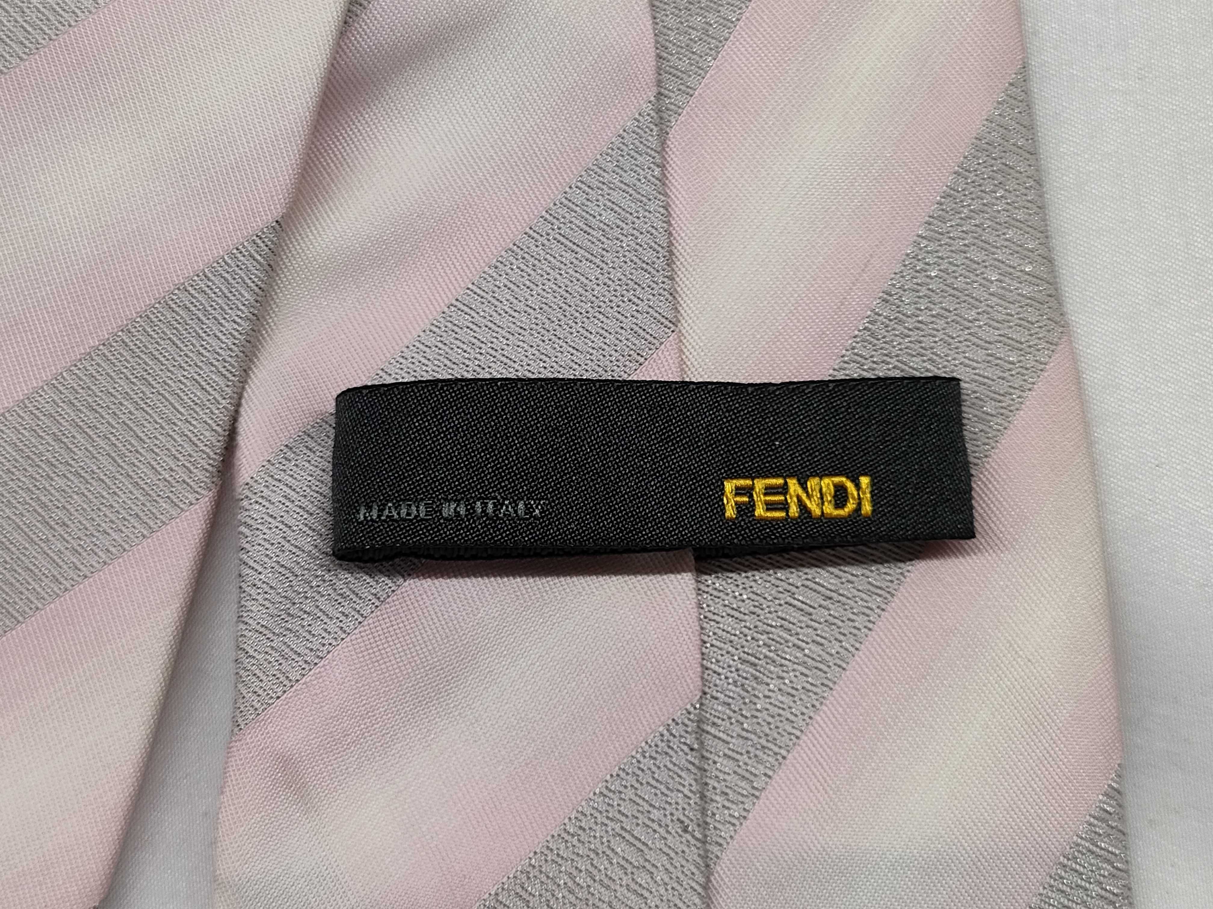 Fendi Italian Silk Wide Striped Men's Necktie