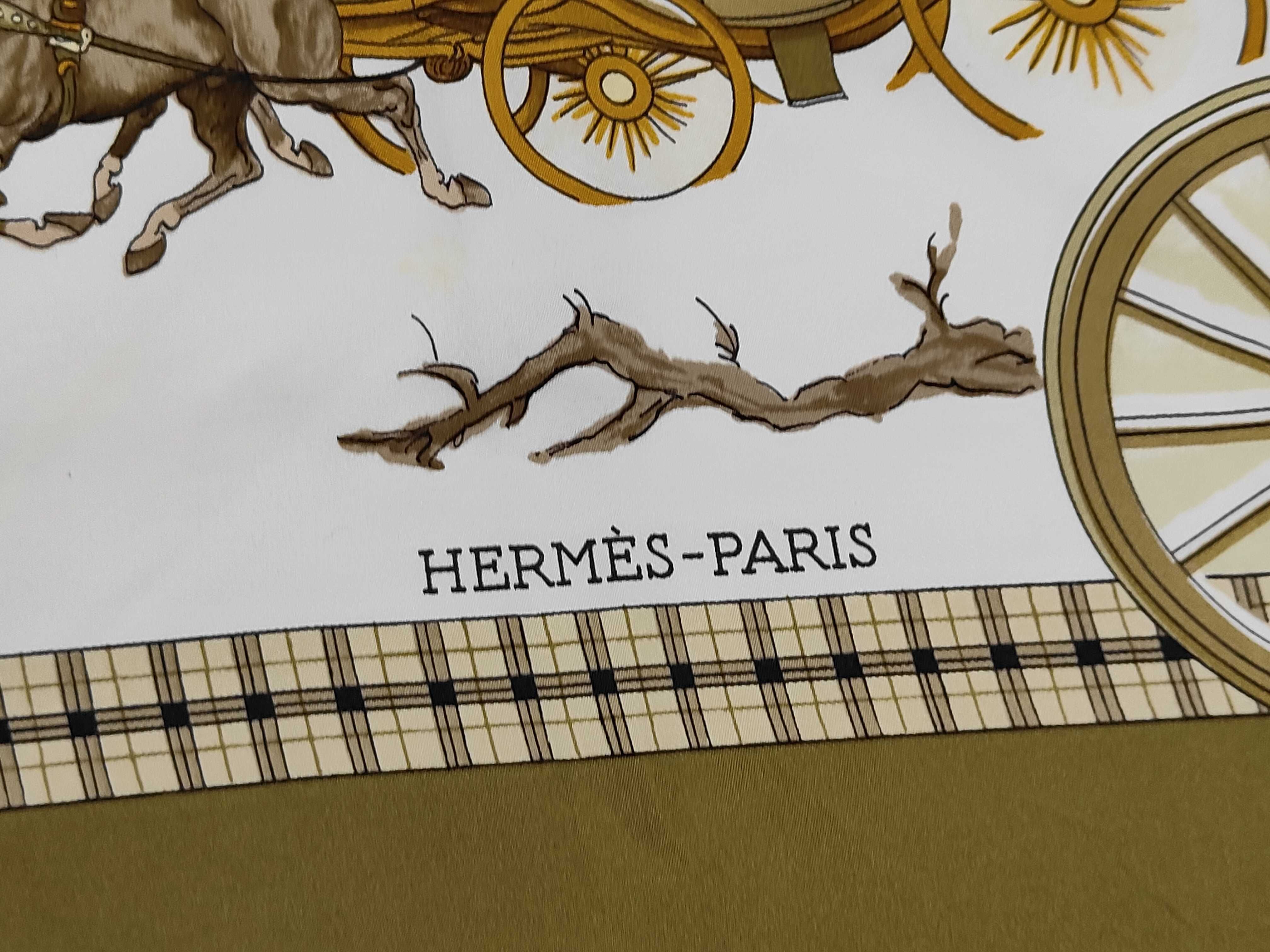 Hermes L'Hiver en Poste Silk Scarf by Philippe Ledoux