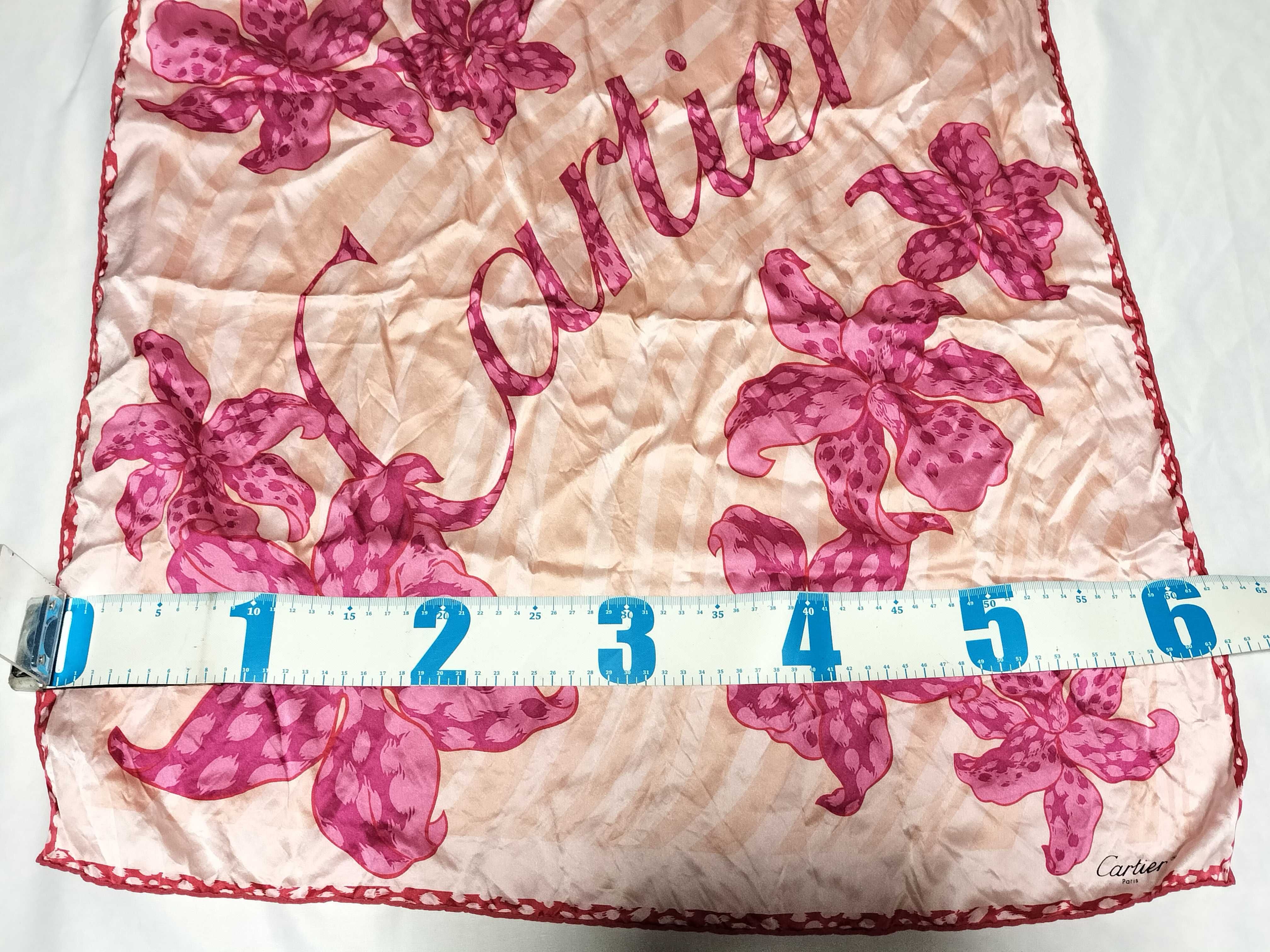 Cartier Paris Leopard Orchid Motif Silk Scarf