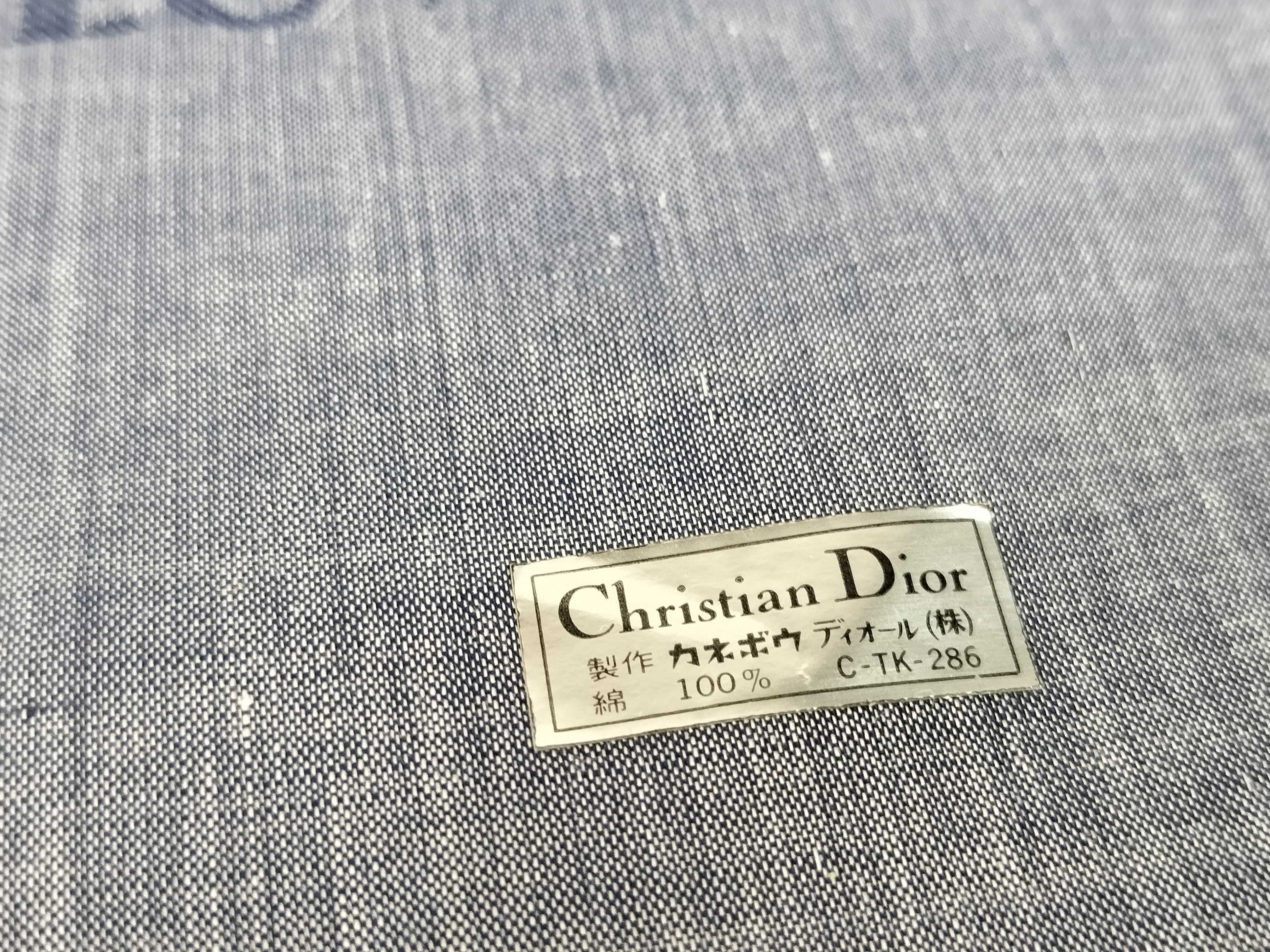 Christian Dior Oblique Monogram Blue and Grey Cotton Scarf