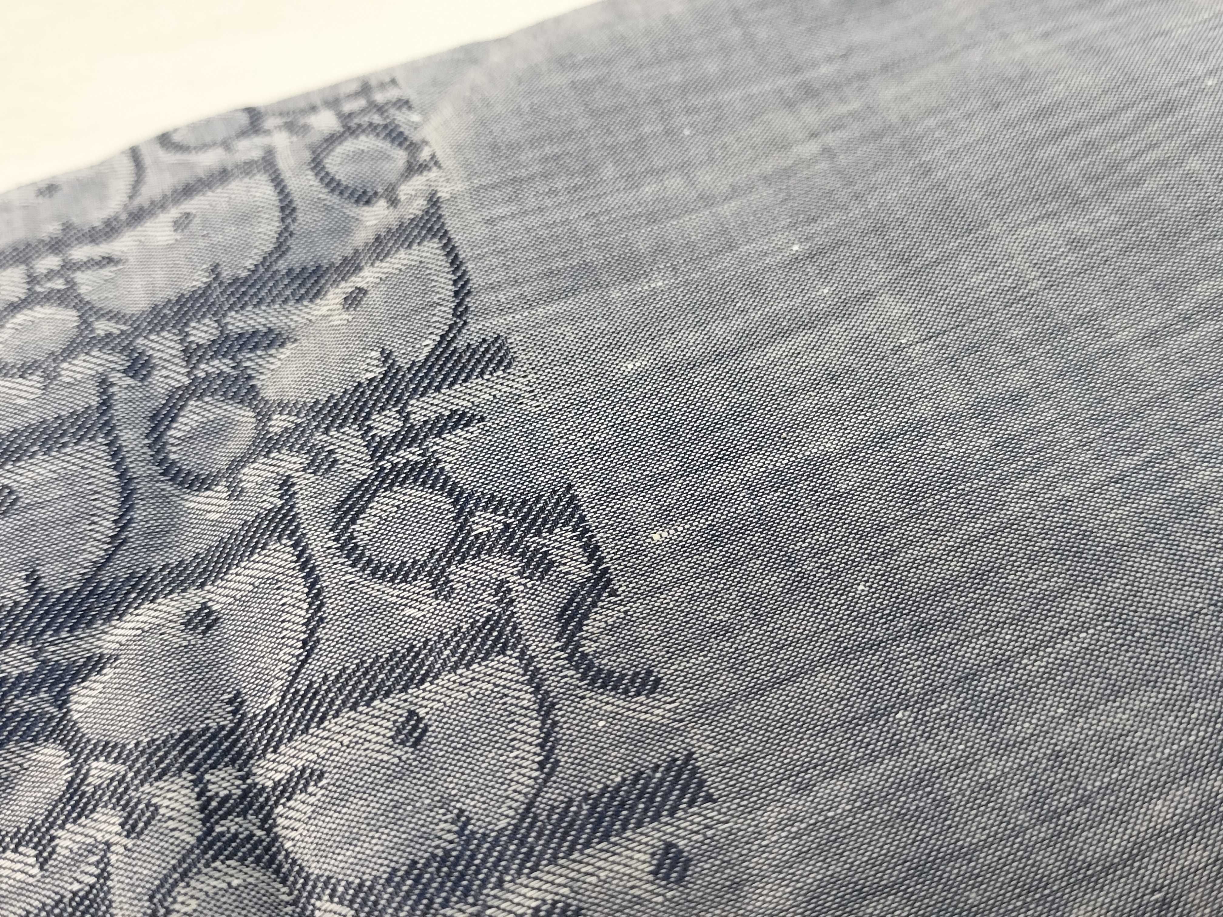 Christian Dior Oblique Monogram Blue and Grey Cotton Scarf