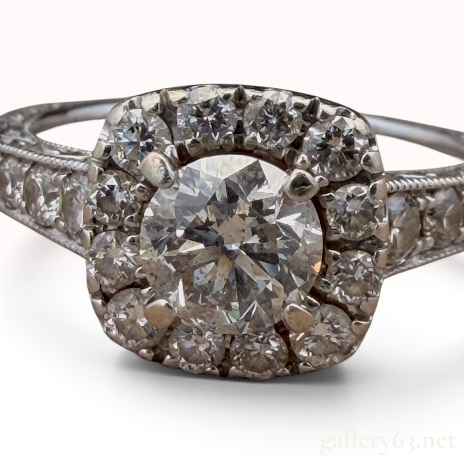 14k White Gold Diamond Engagement Ring