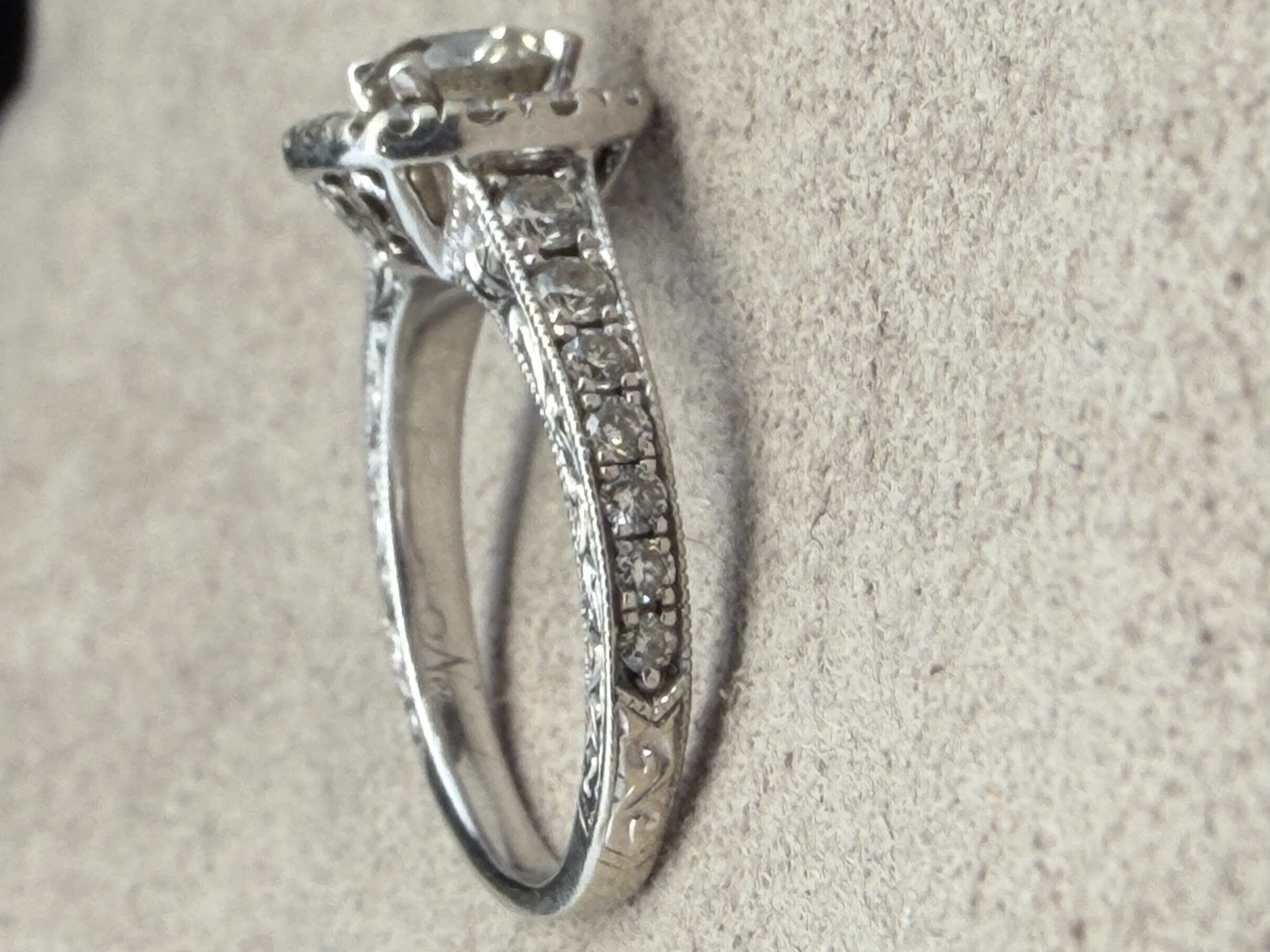 14k White Gold Diamond Engagement Ring