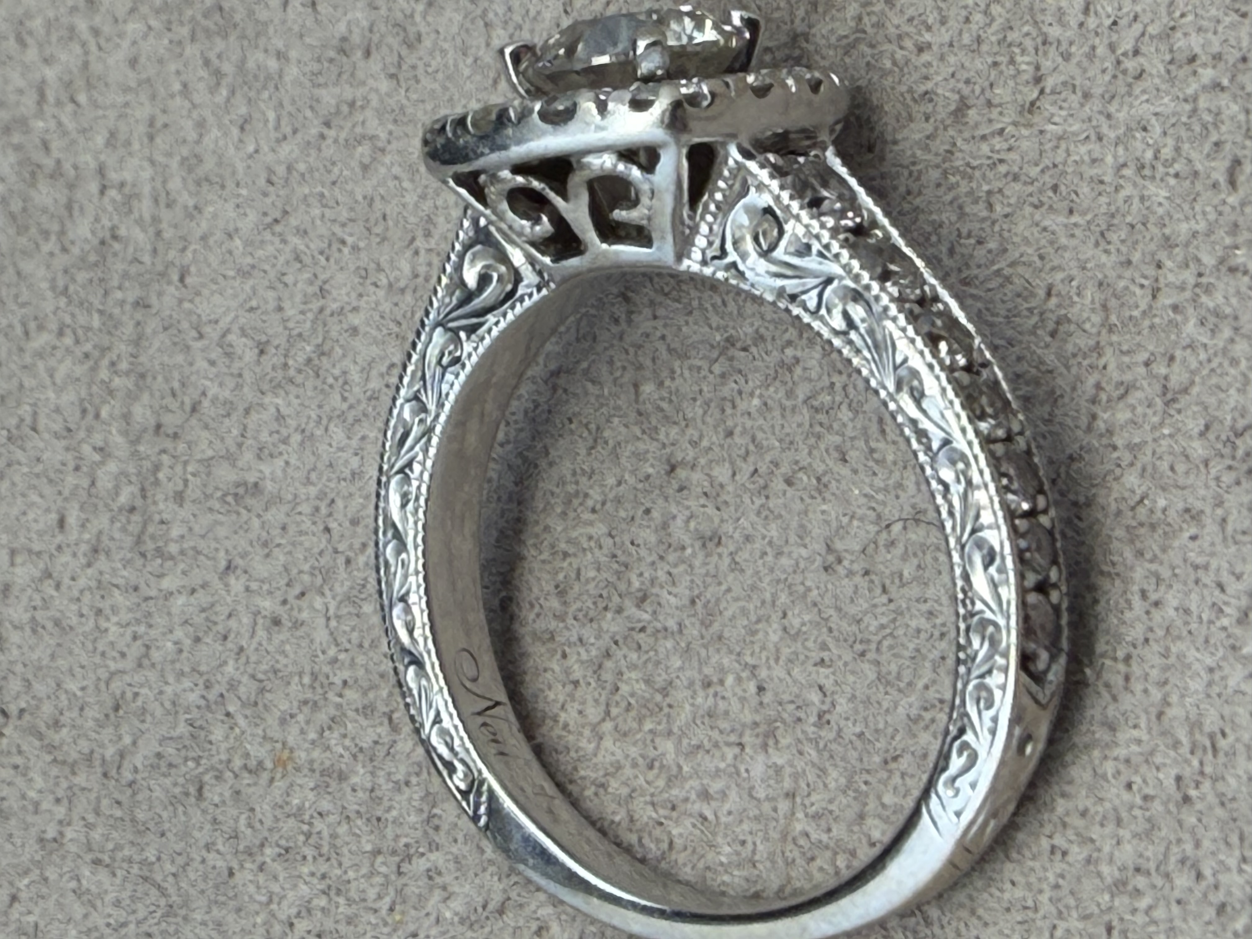 14k White Gold Diamond Engagement Ring