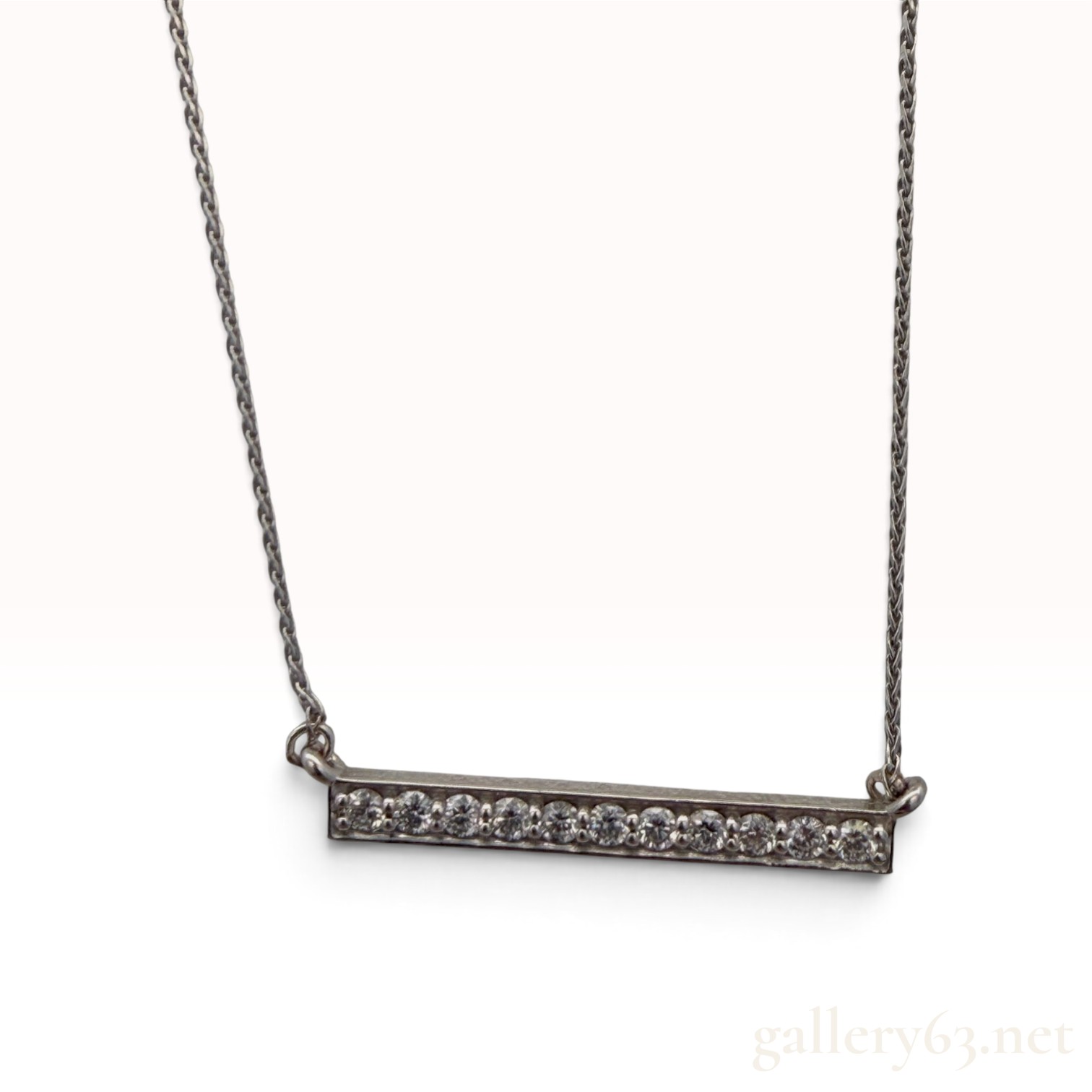 14k White Gold Diamond Necklace