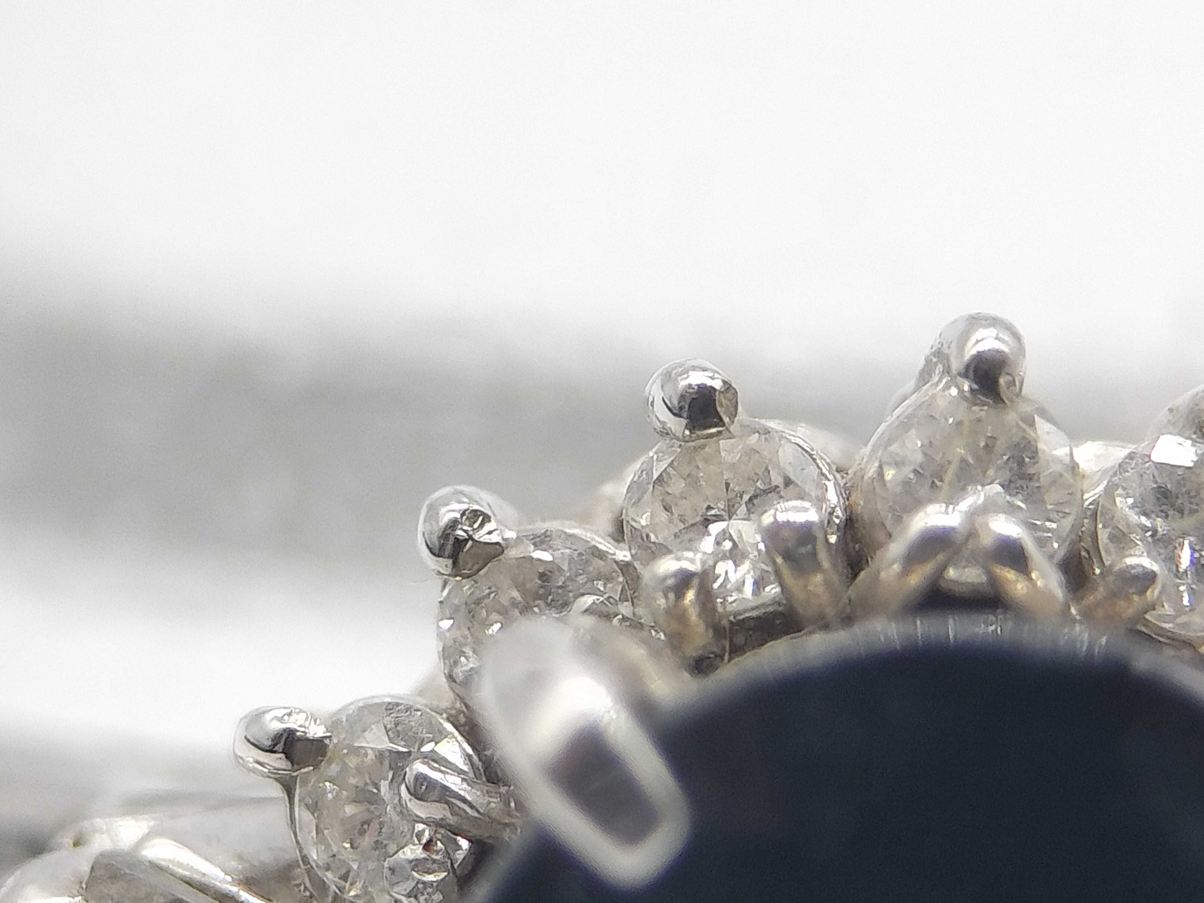 Platinum Blue Sapphire and Diamond Ballerina Cluster Ring 2.89 Carat Sapphire