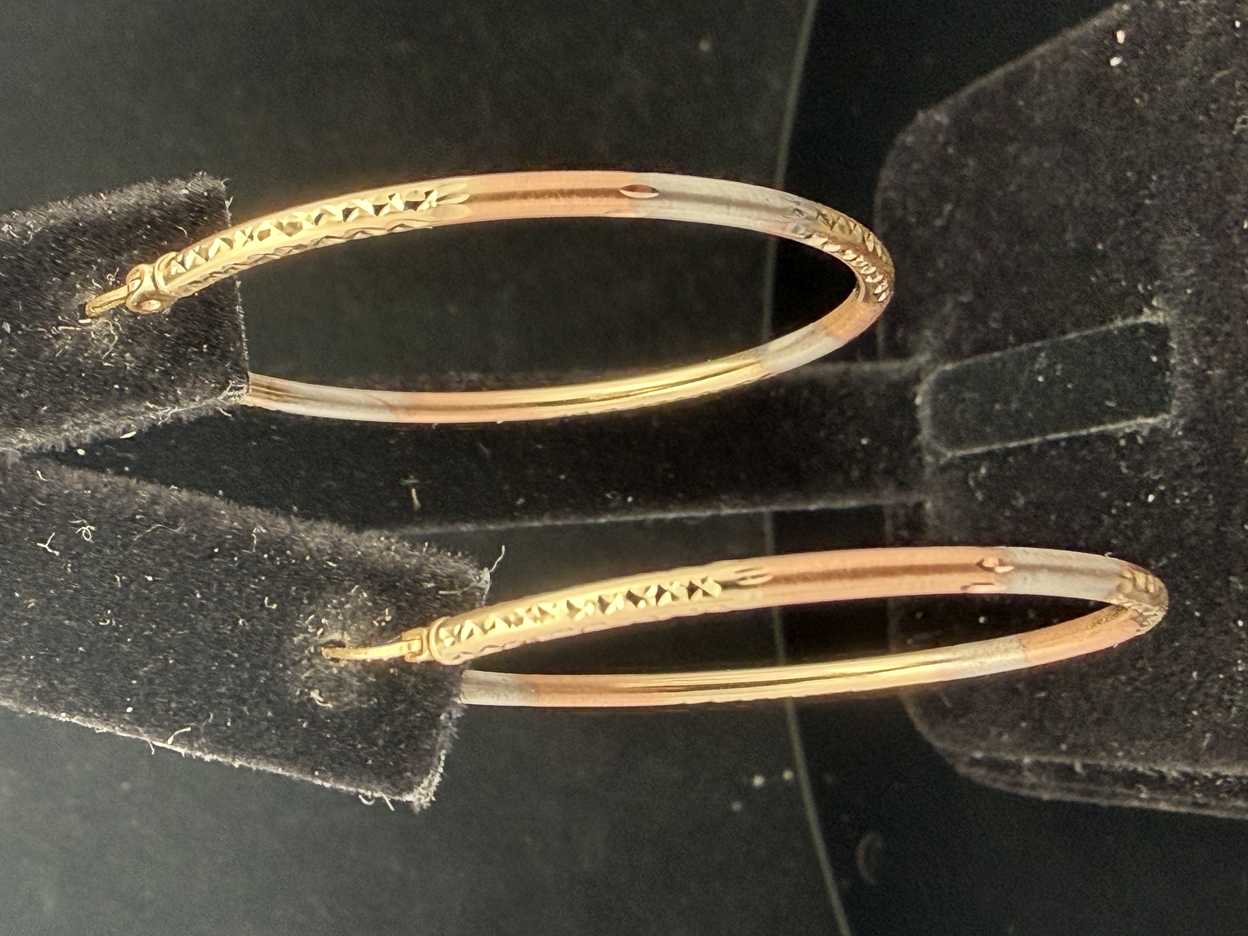 14k Tri-Tone Gold Hoops