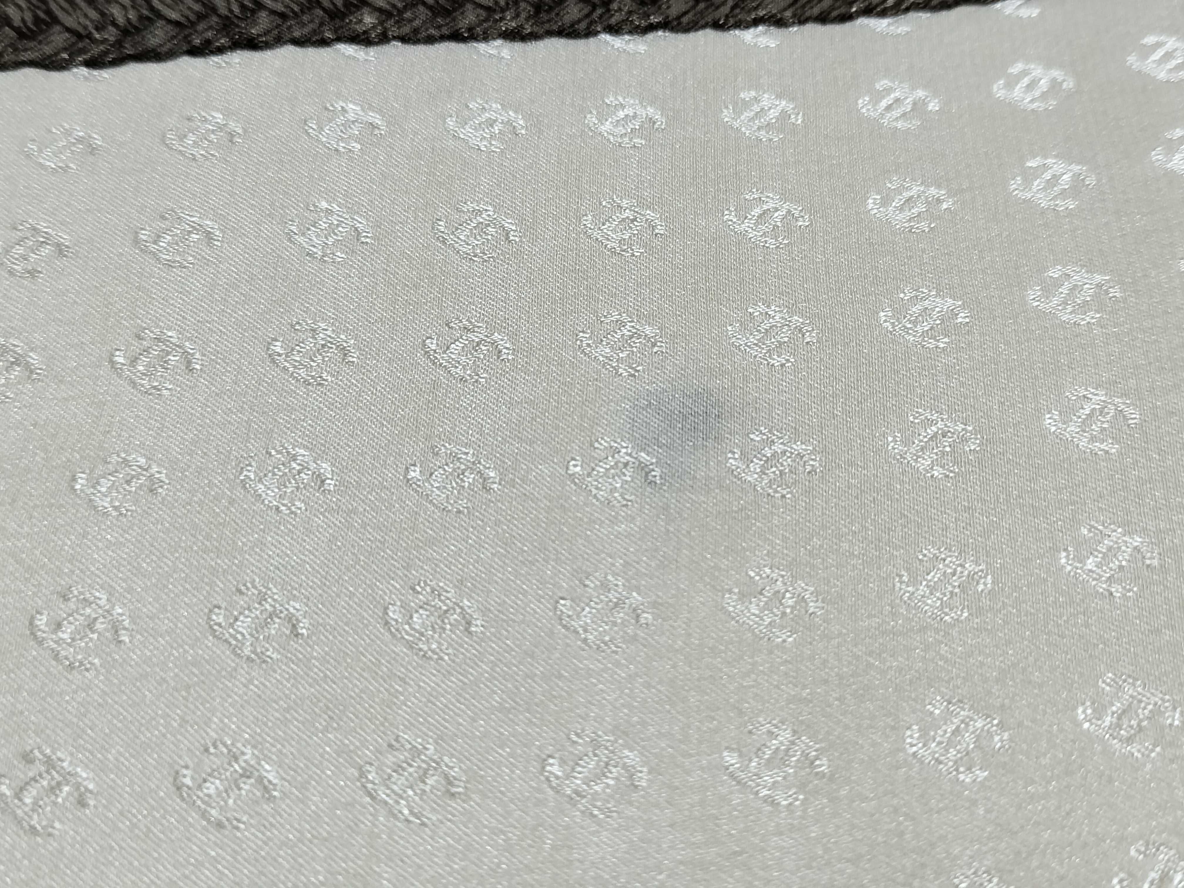 Chanel Silk Jacquard Square Scarf with Tonal CC Logo and Braided Rope Border
