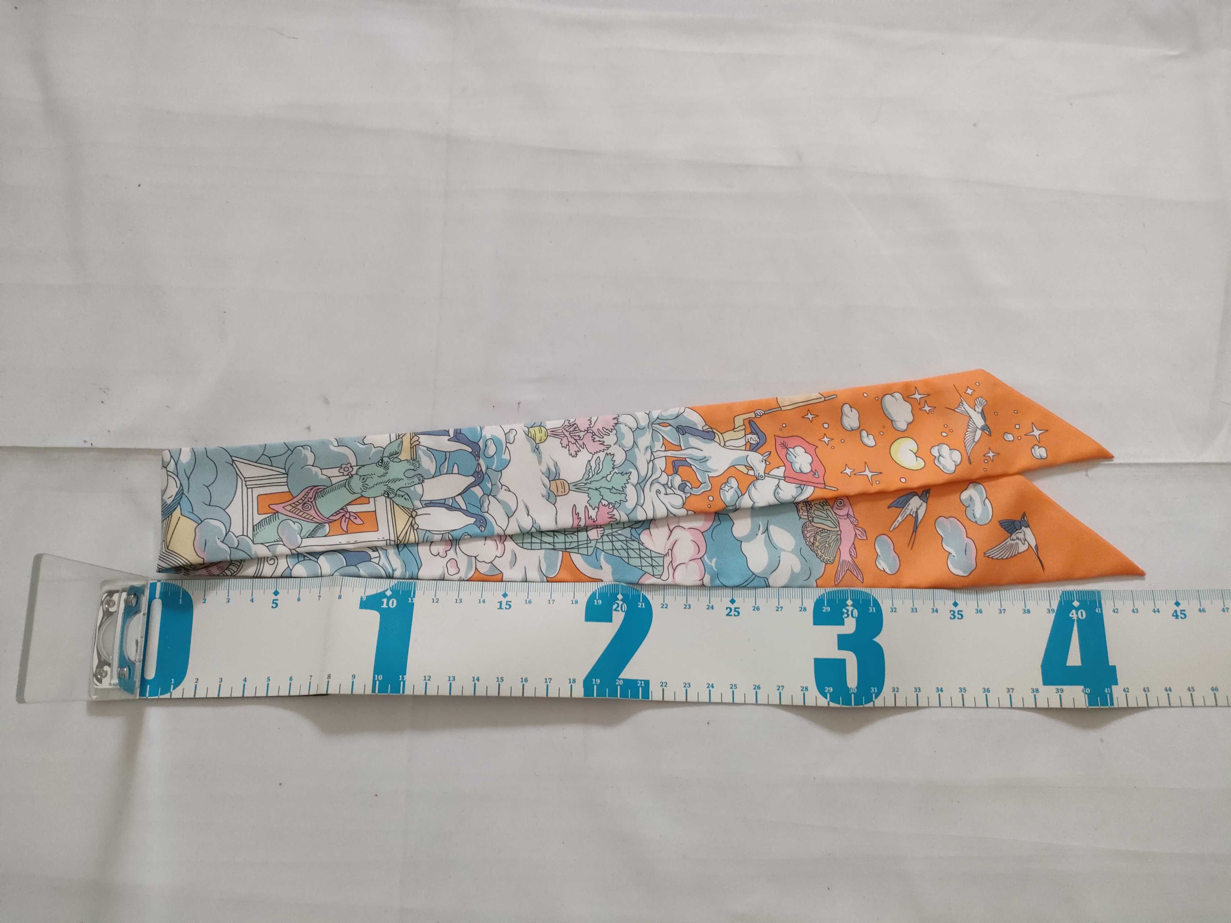 Hermes Sur Mon Nuage Silk Twilly Scarf